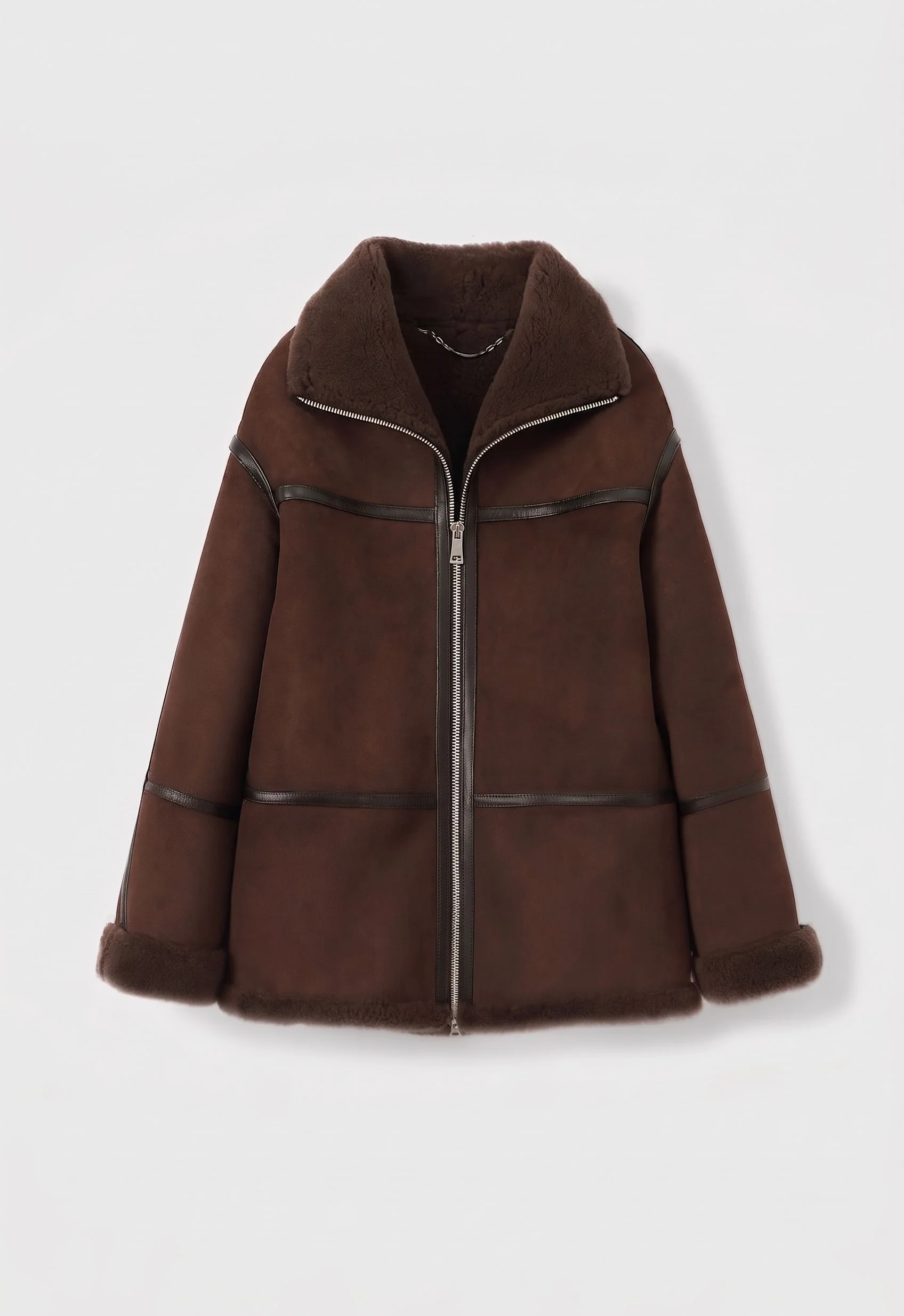 Paneled Shearling Jacket - Image 5