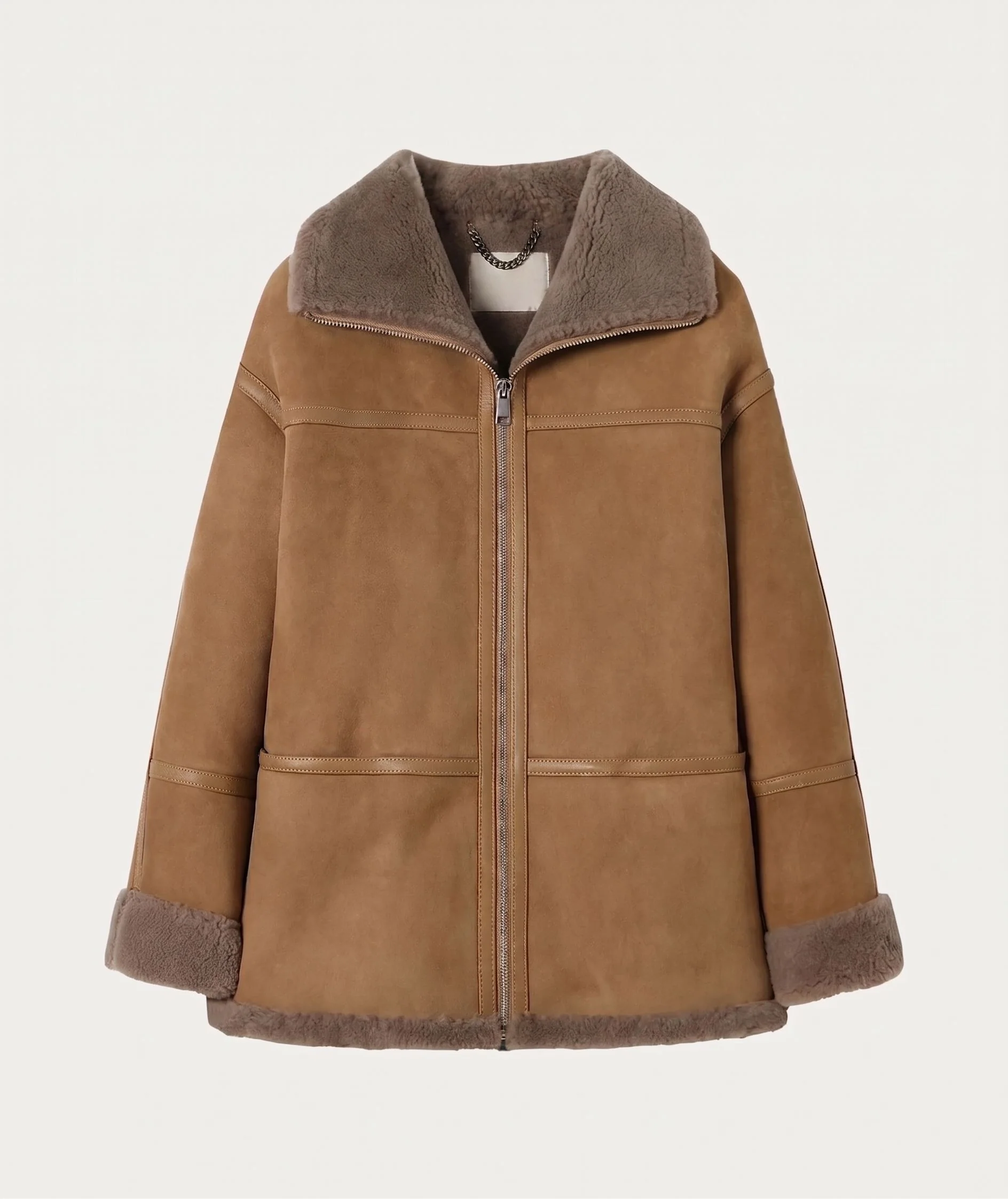 Paneled Shearling Jacket - Image 7