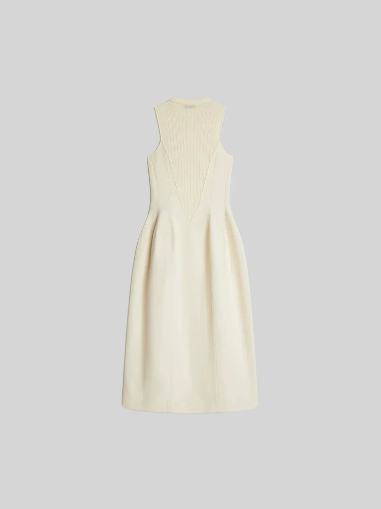 Paneled Sleeveless Midi Dress