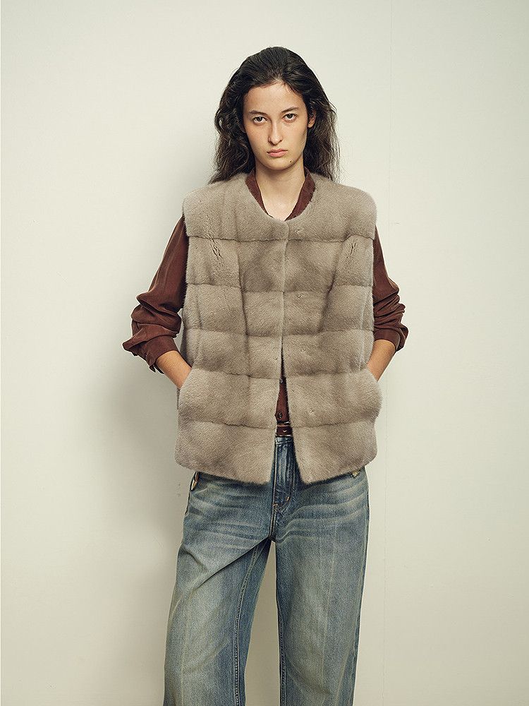 Panelled Fur Vest - Image 3