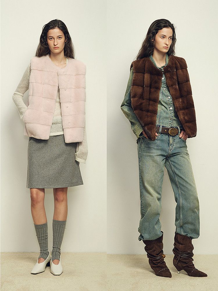 Panelled Fur Vest - Image 5