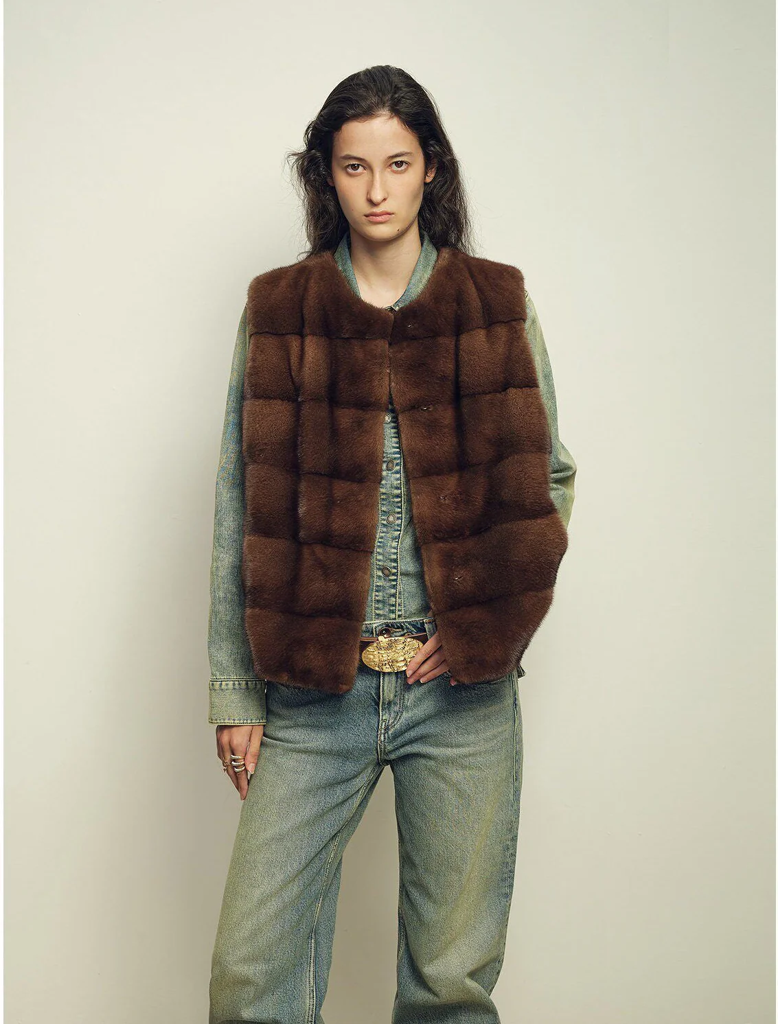 Panelled Fur Vest - Image 9