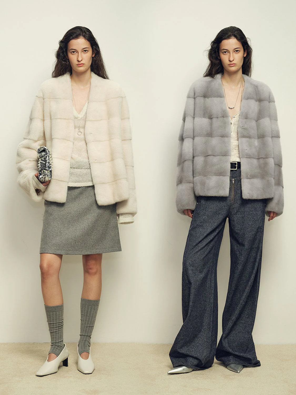 Panelled Mink Jacket - Image 3