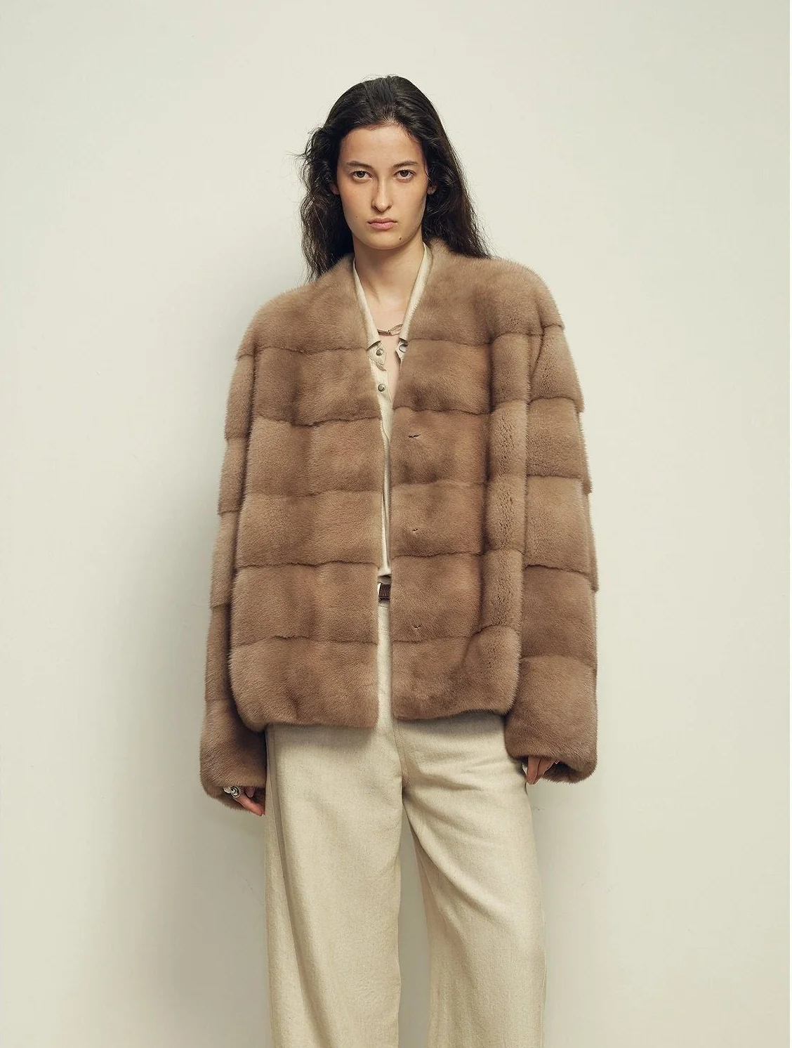 Panelled Mink Jacket - Image 6