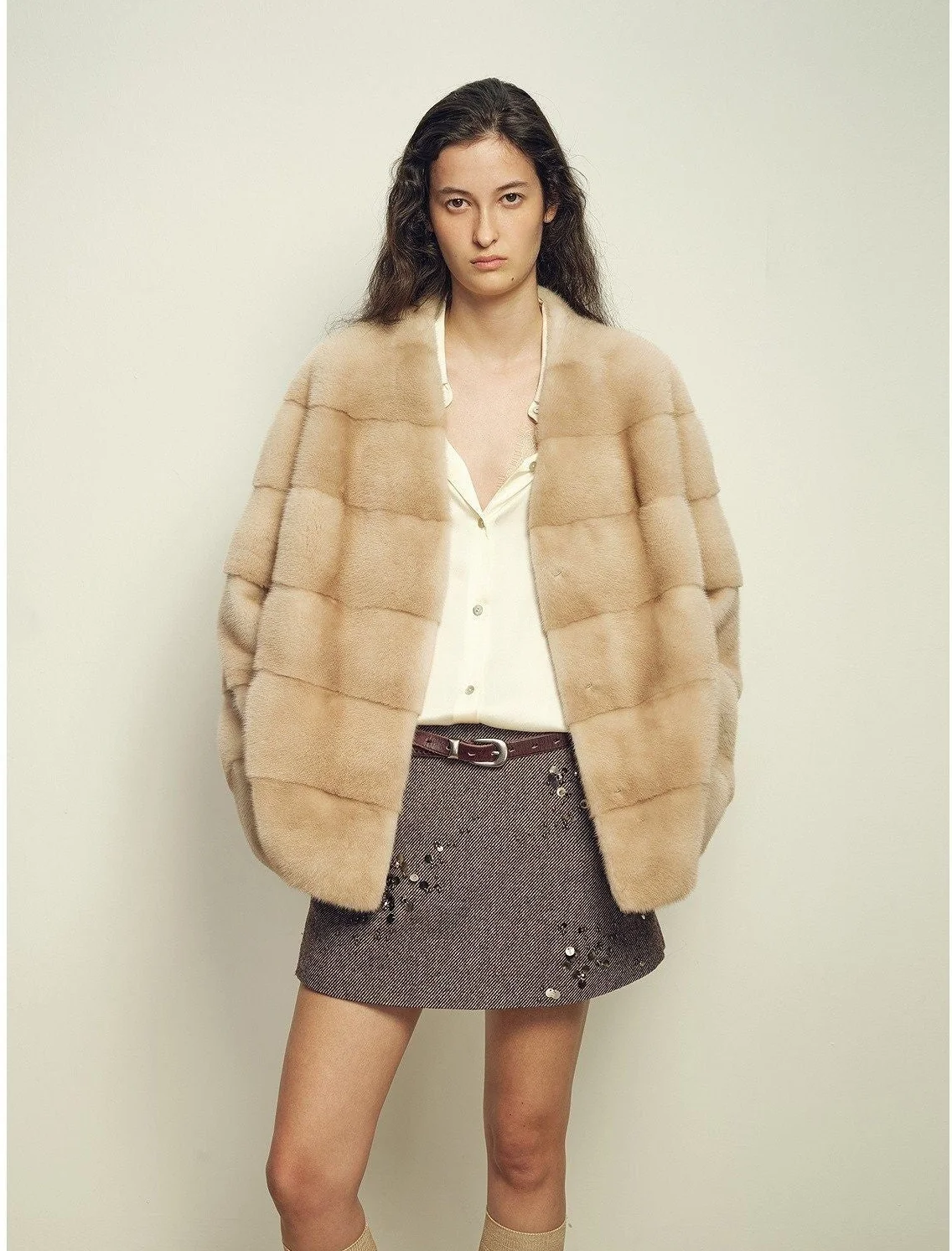 Panelled Mink Jacket - Image 7
