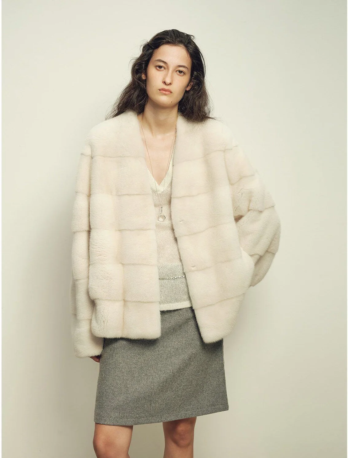 Panelled Mink Jacket - Image 9