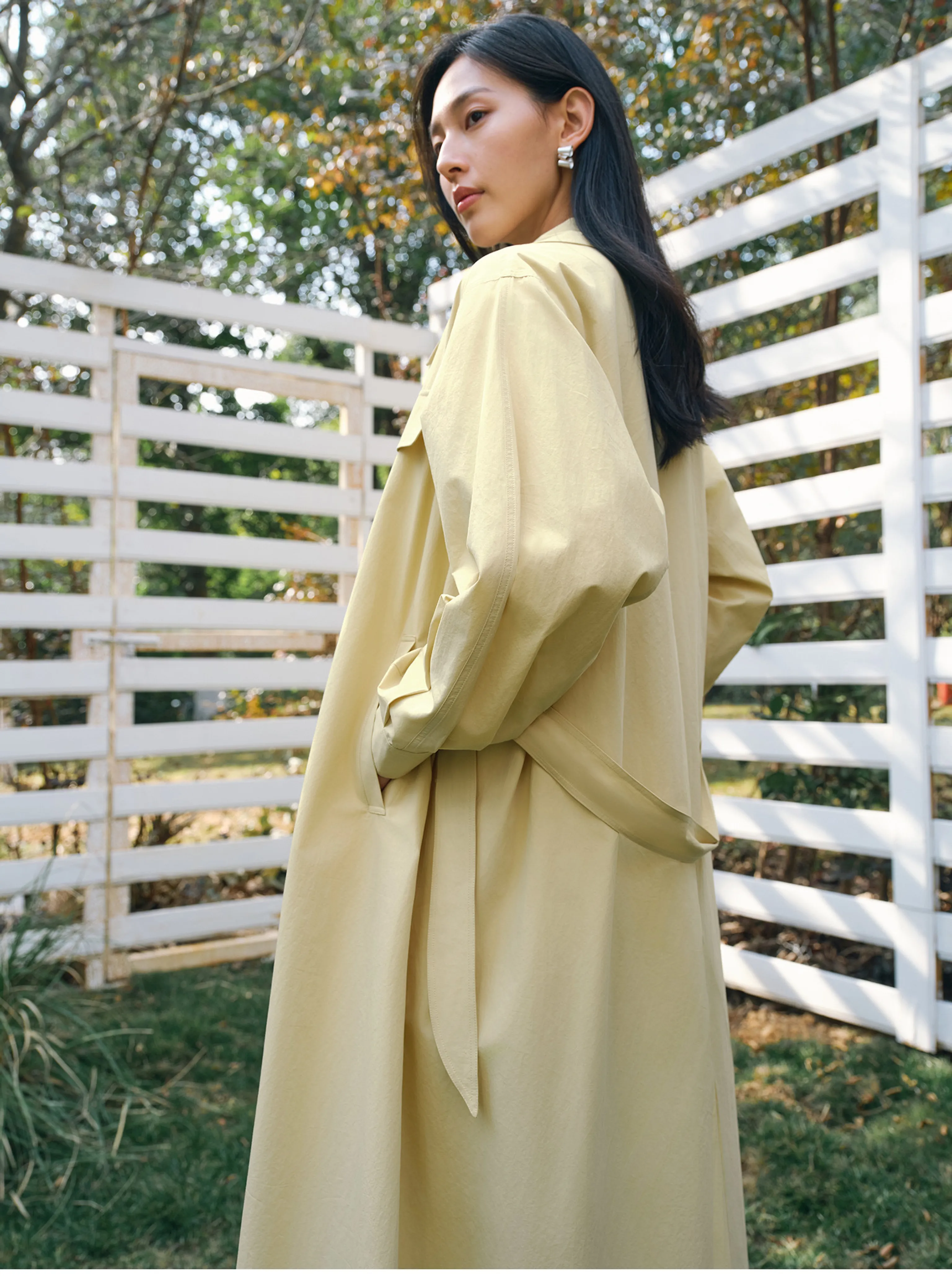 Paper-Touch Cotton Two-Way Trench Dress - Image 3