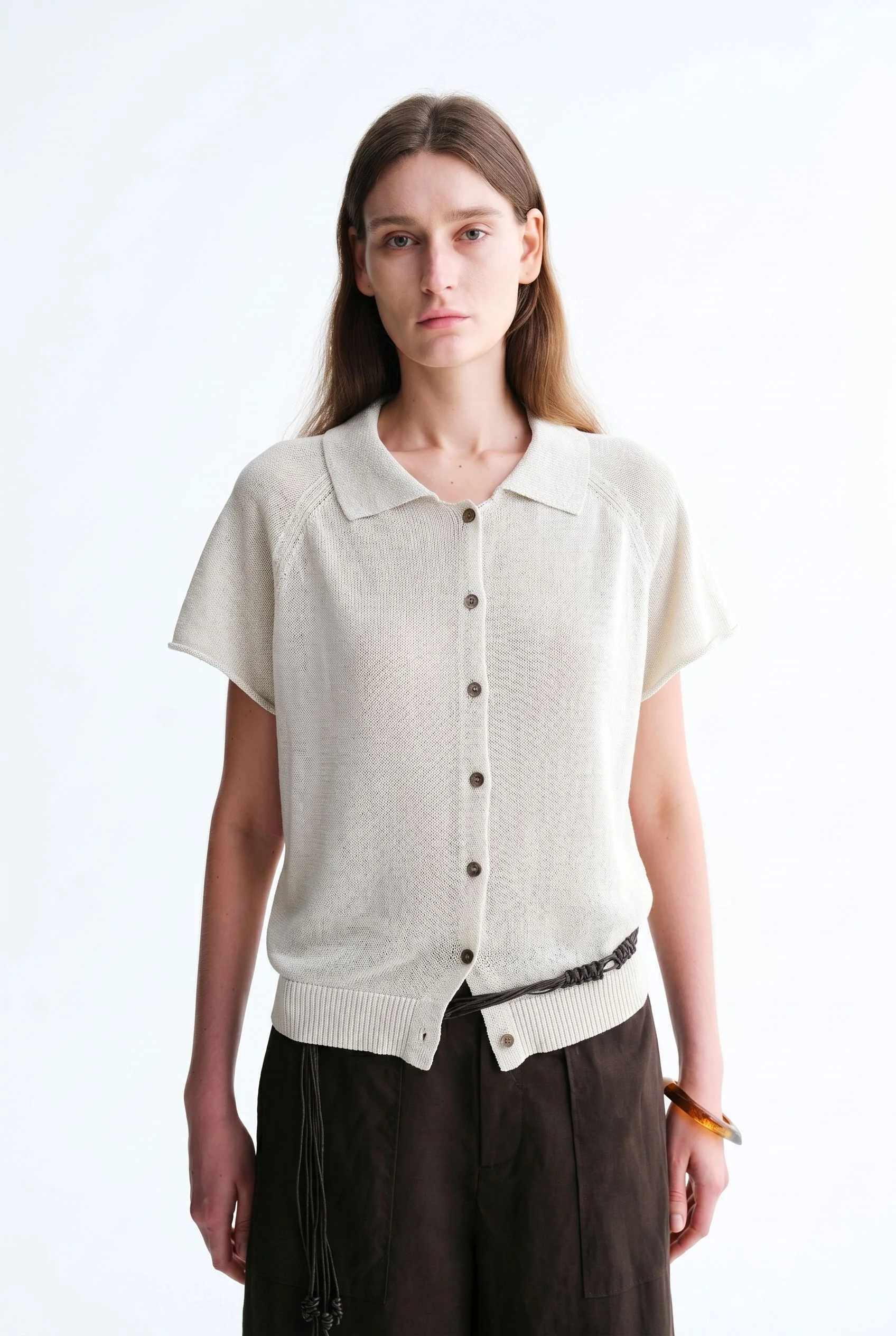 Paper-Yarn Polo Cardigan - Image 6