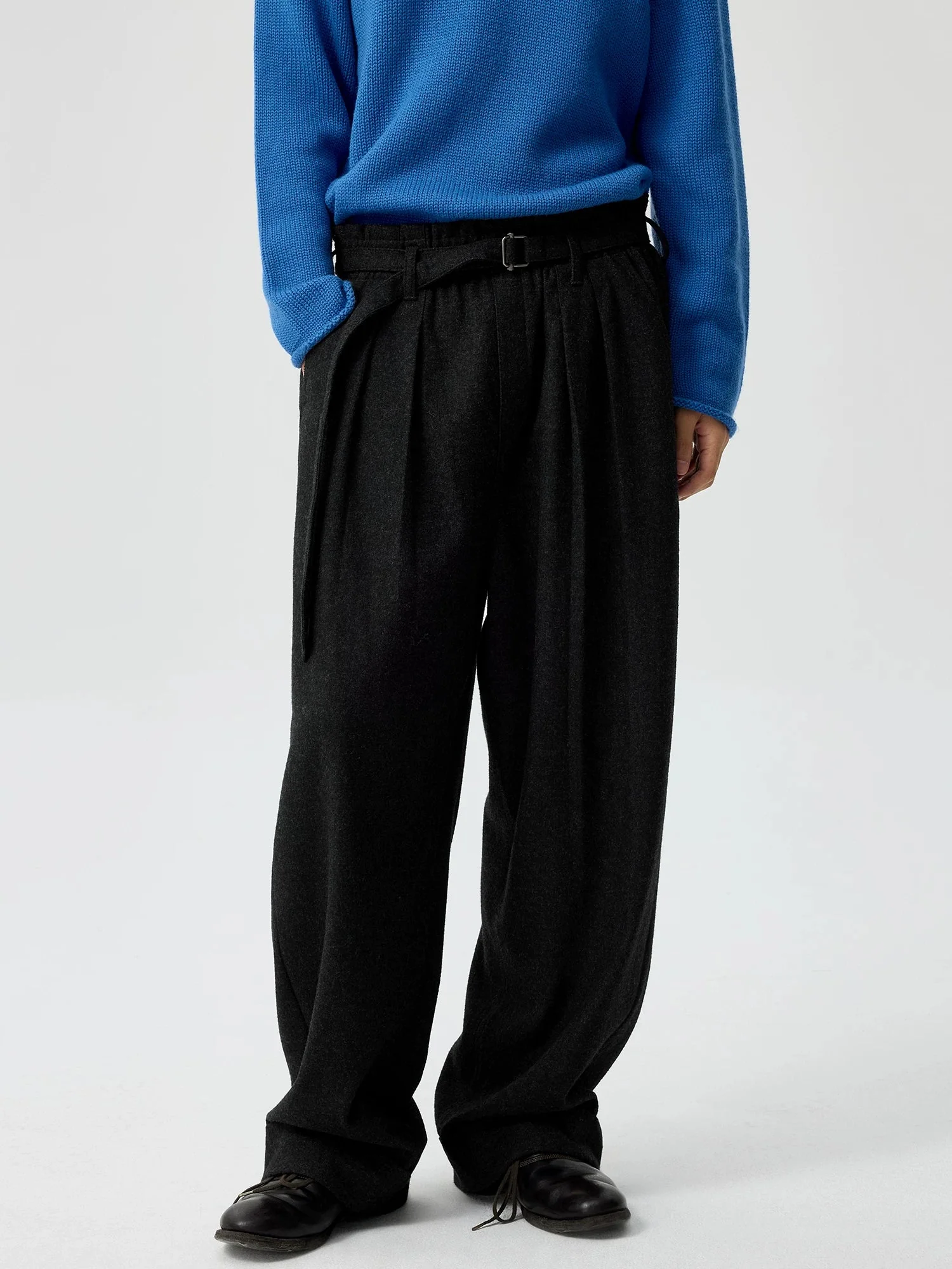 Paperbag Wide-Leg Trousers
