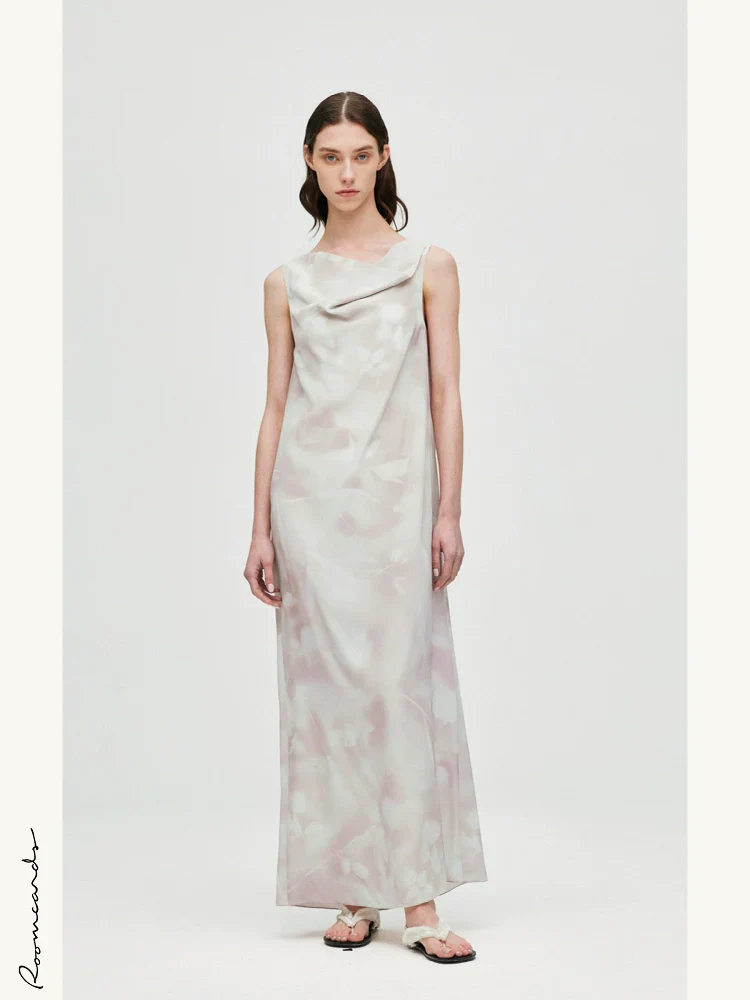 Pastel One-Shoulder Silk Dress - Image 3