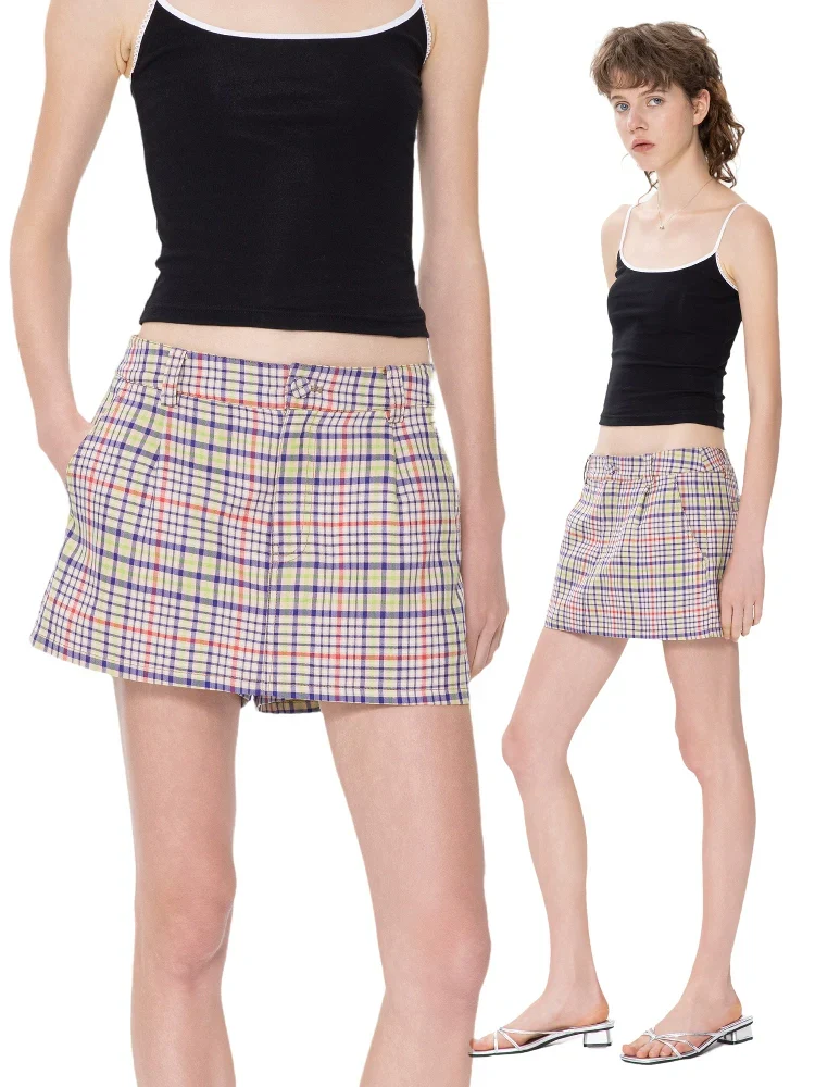Pastel Plaid A-Line Skort - Image 2
