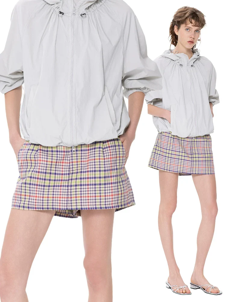 Pastel Plaid A-Line Skort - Image 5