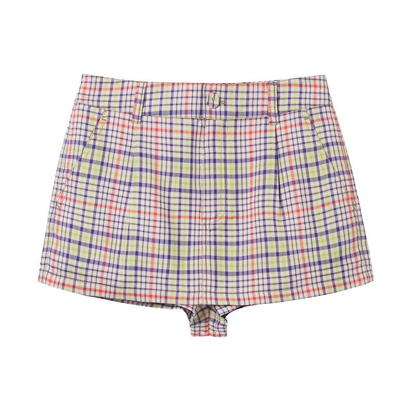 Pastel Plaid A-Line Skort - Image 6