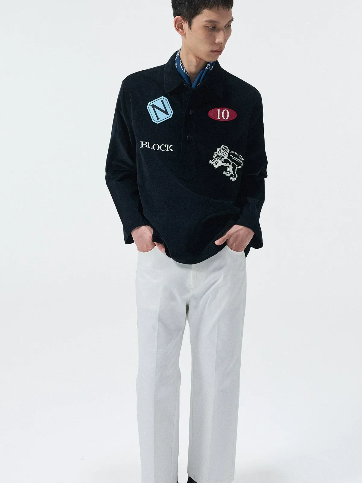 Patch Corduroy Pullover Shirt