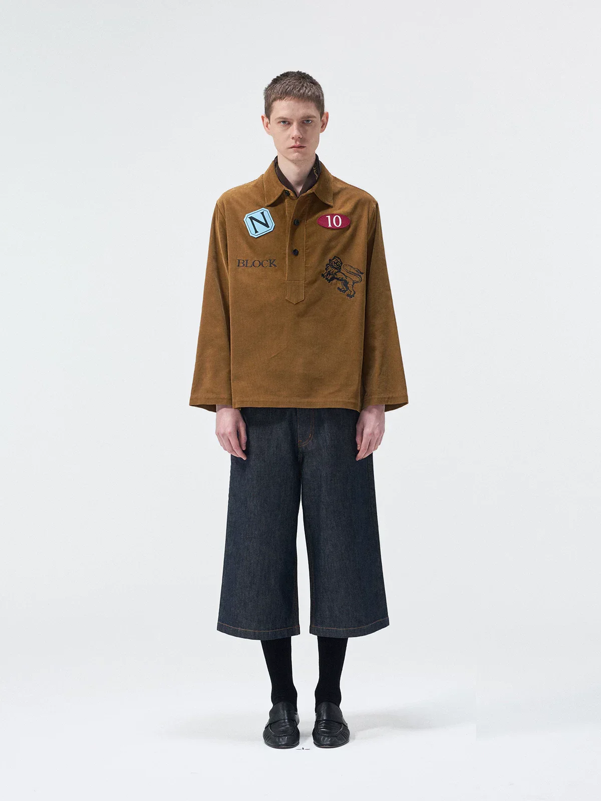 Patch Corduroy Pullover Shirt - Image 3