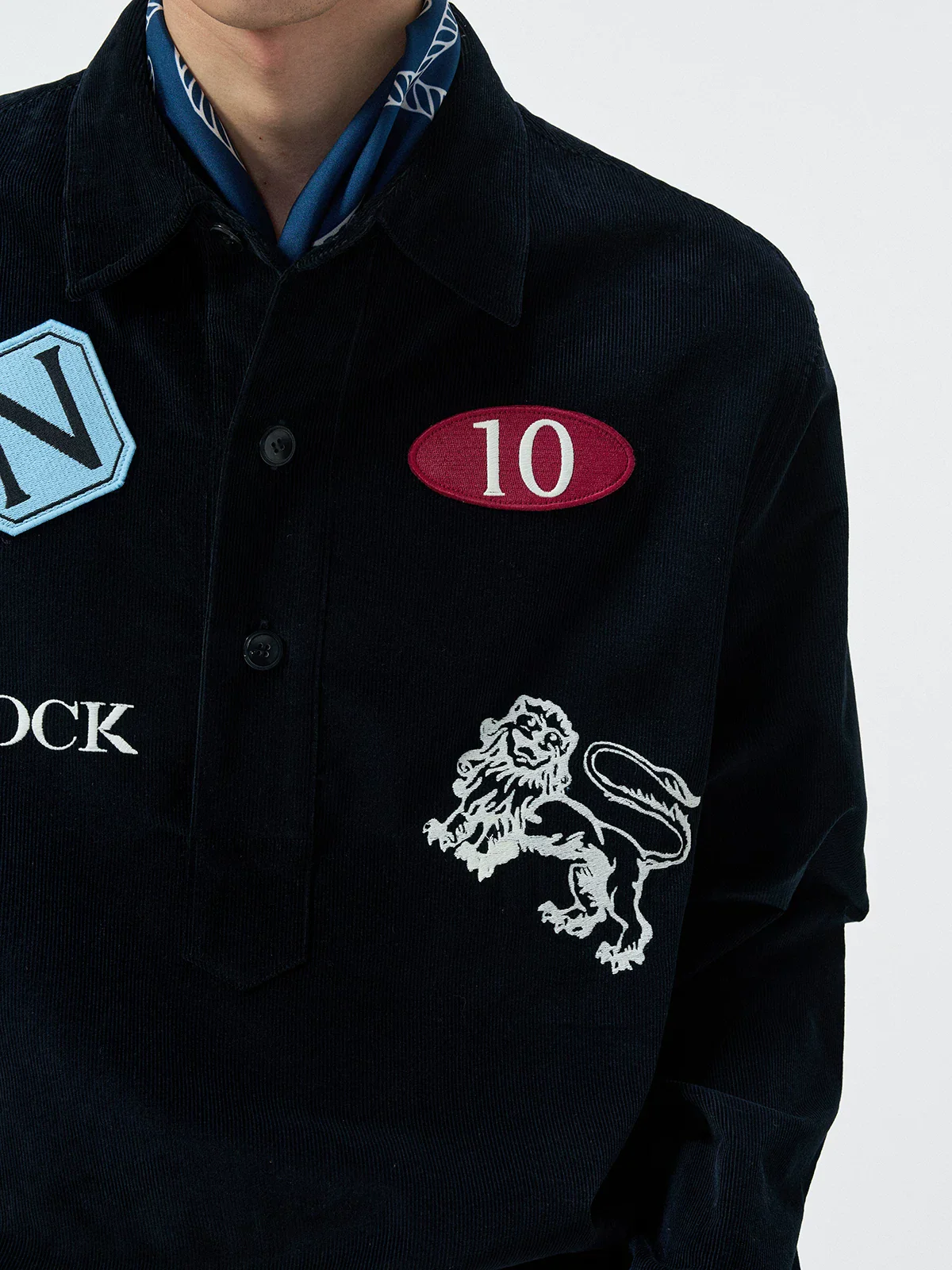 Patch Corduroy Pullover Shirt - Image 5