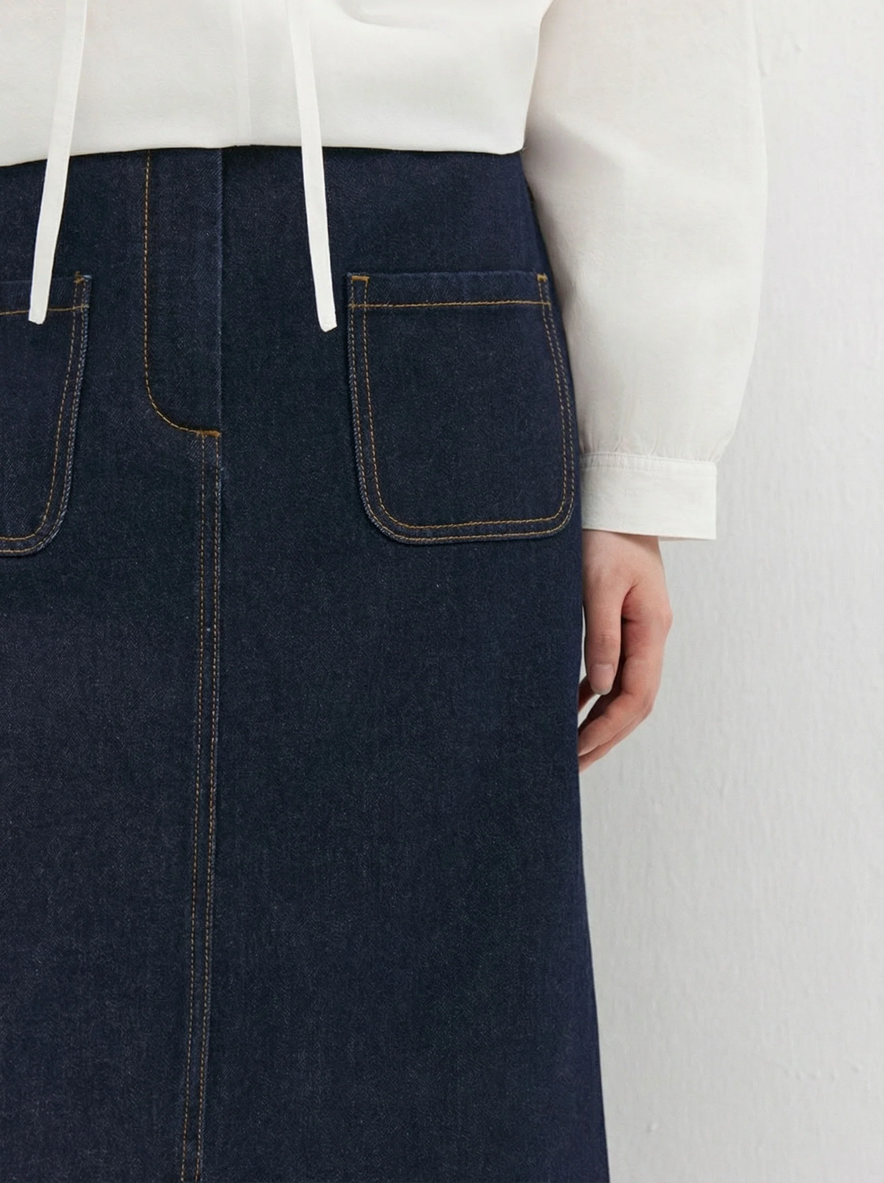 Patch Pocket Denim Skirt - Image 5