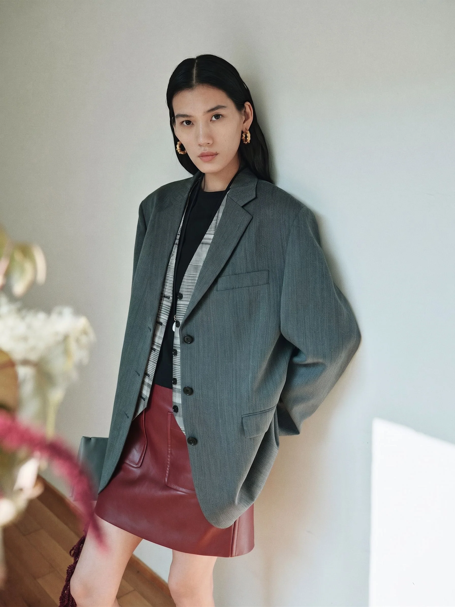Patch Pocket Leather Skirt - Image 4