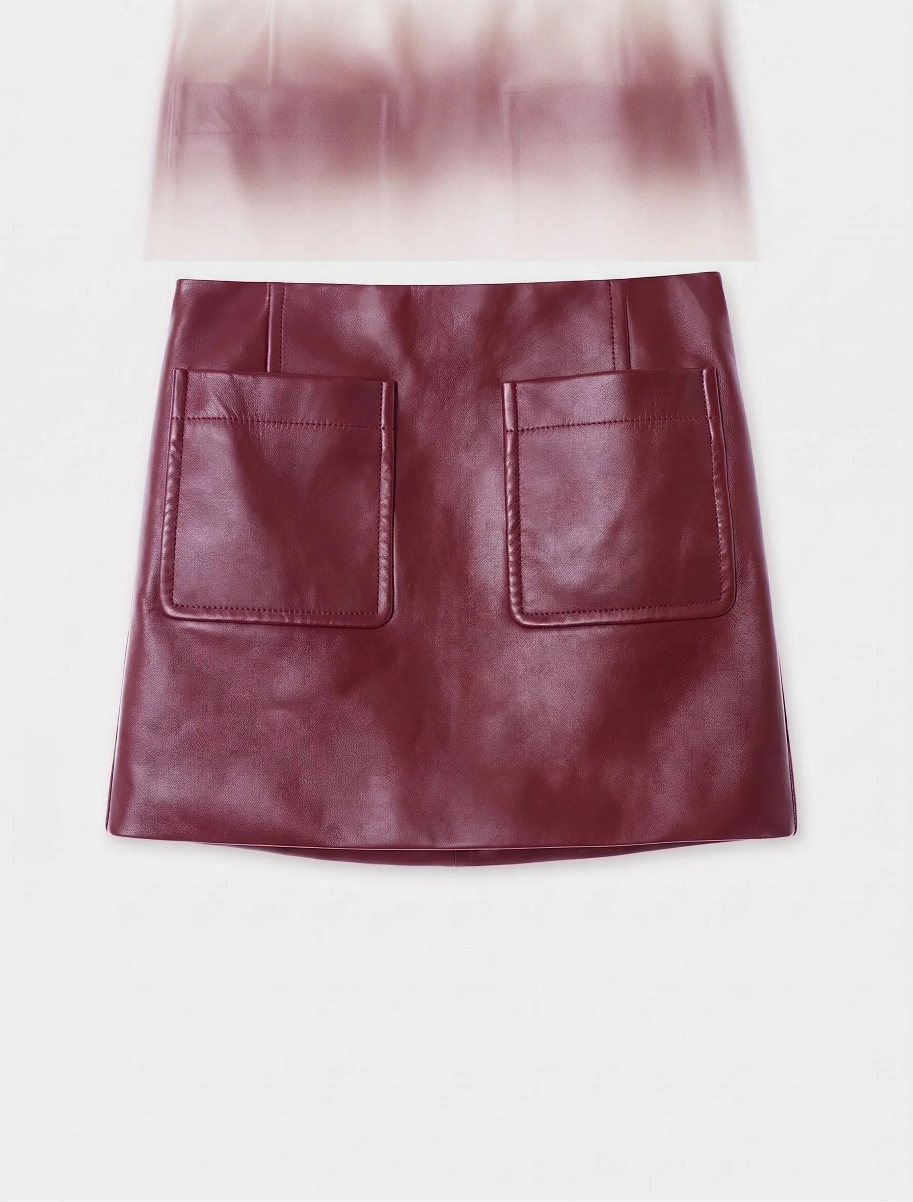 Patch Pocket Leather Skirt - Image 6