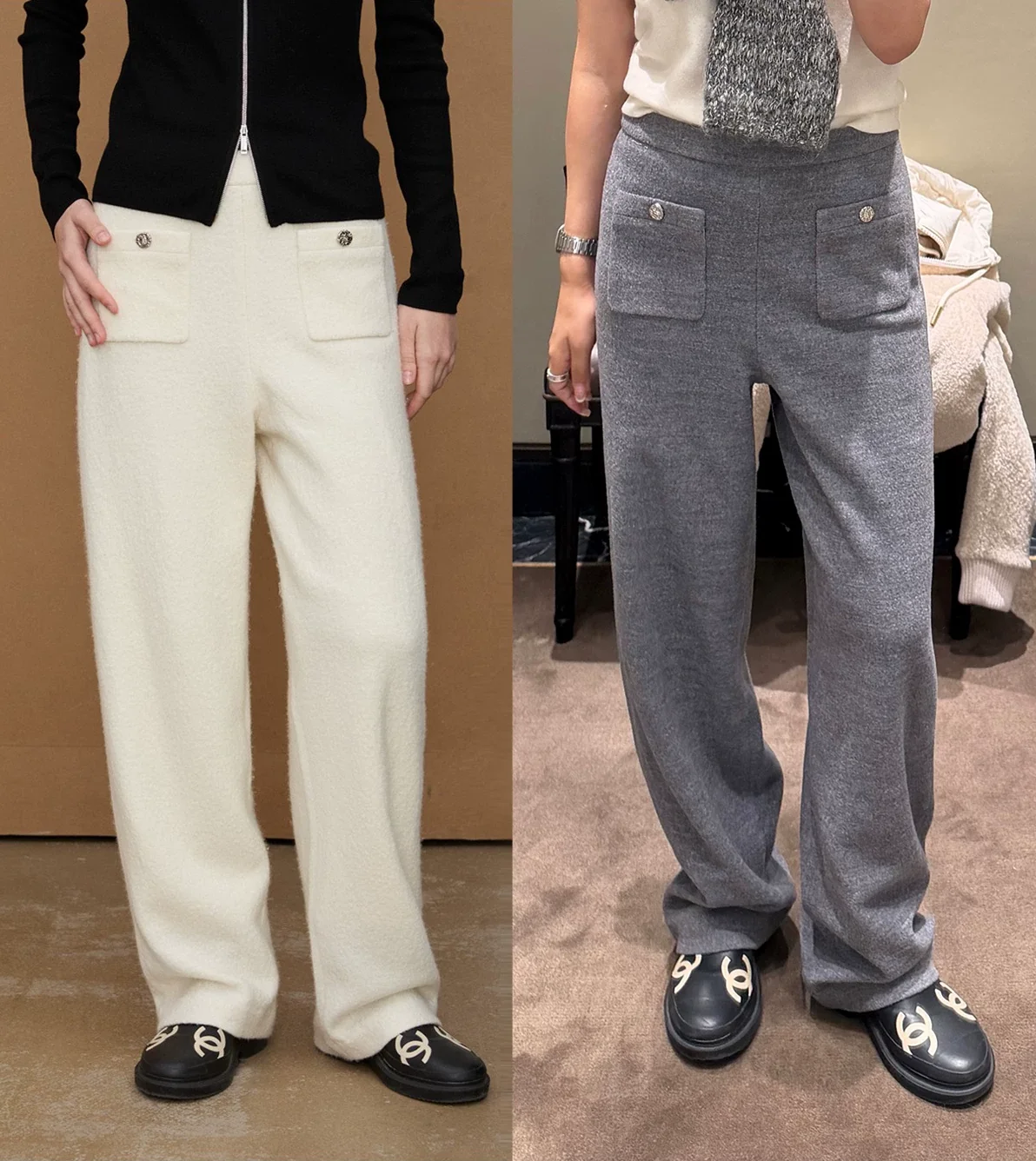 Patch Pocket Wool Pants