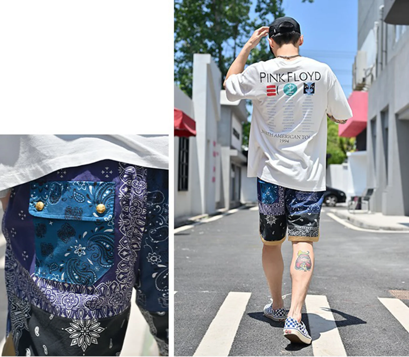 Patchwork Bandana Shorts - Image 3