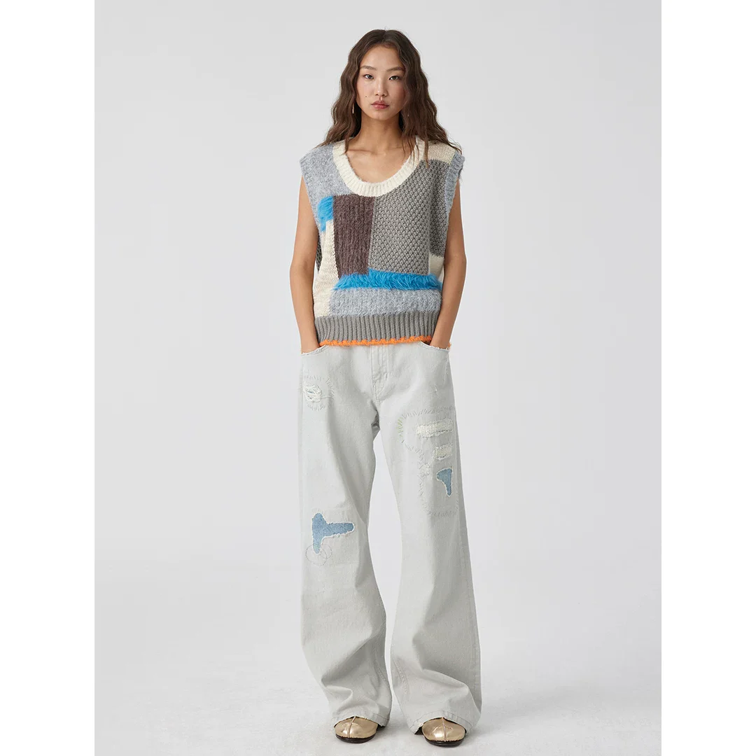Patchwork Knit Vest - Image 3