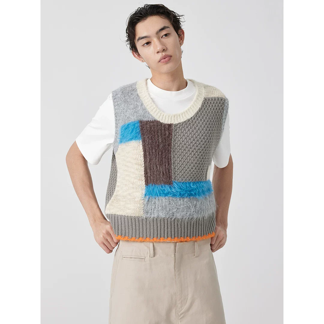 Patchwork Knit Vest - Image 4