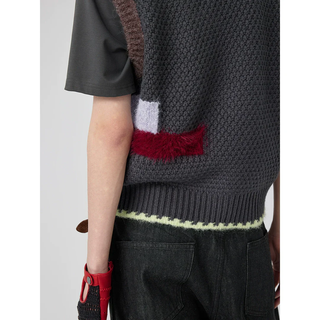 Patchwork Knit Vest - Image 5