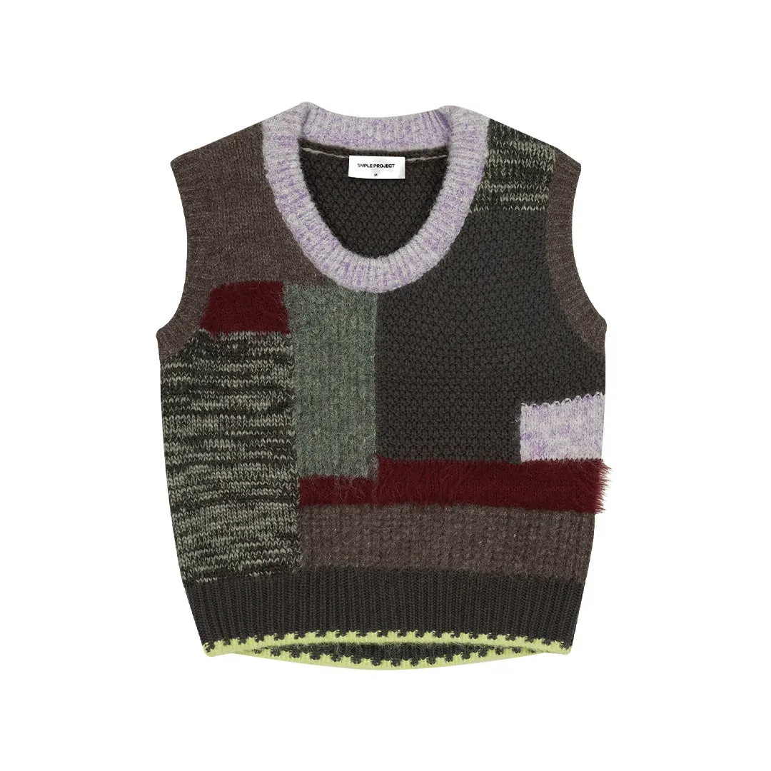 Patchwork Knit Vest - Image 6