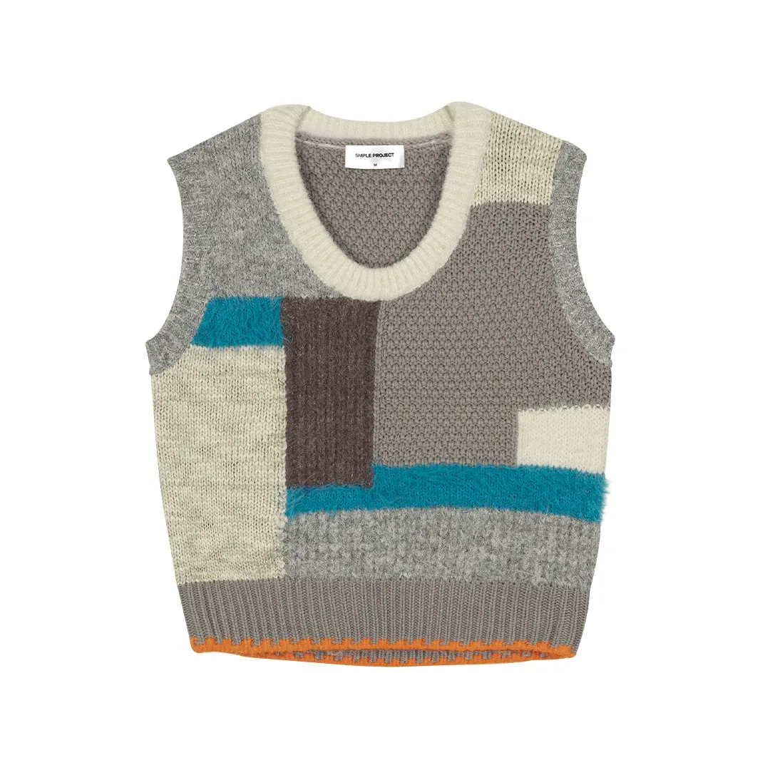 Patchwork Knit Vest - Image 7
