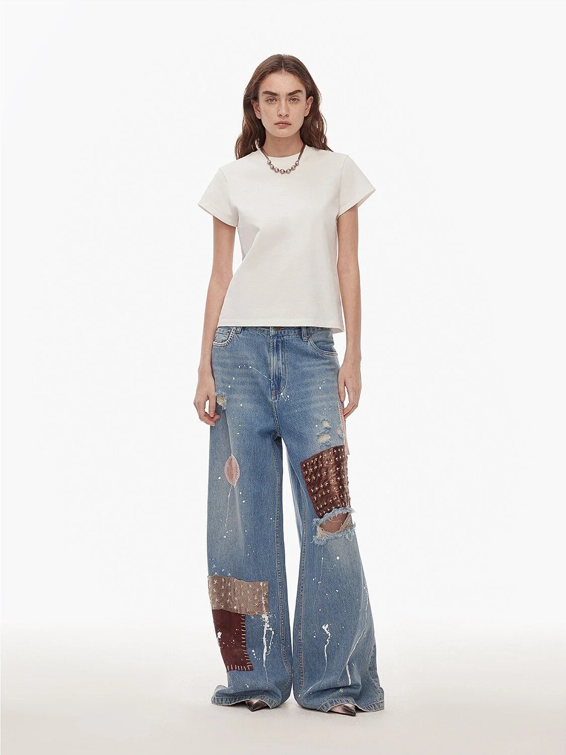 Patchwork Wide-Leg Jeans - Image 3
