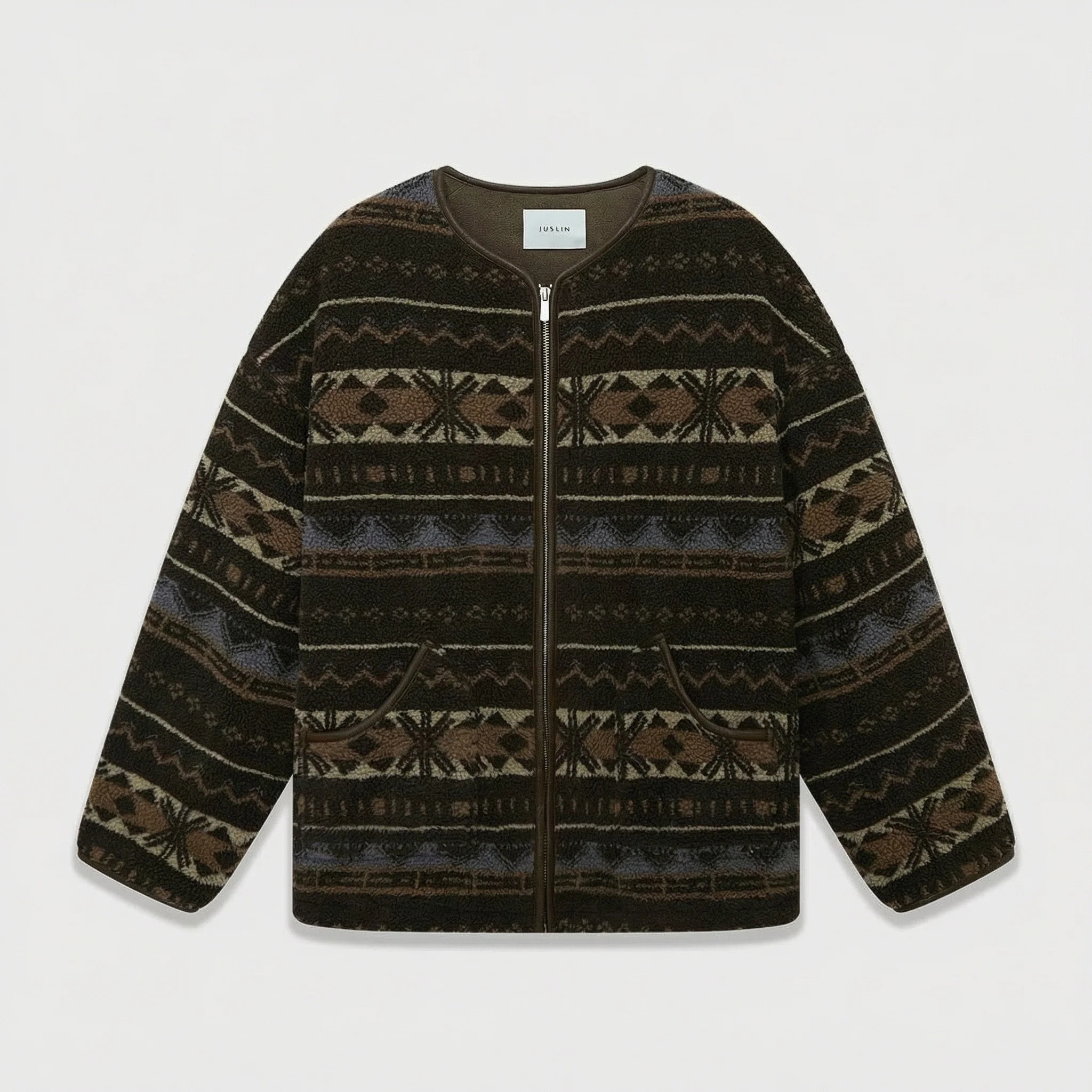 Patterned Fleece Jacket - Image 7