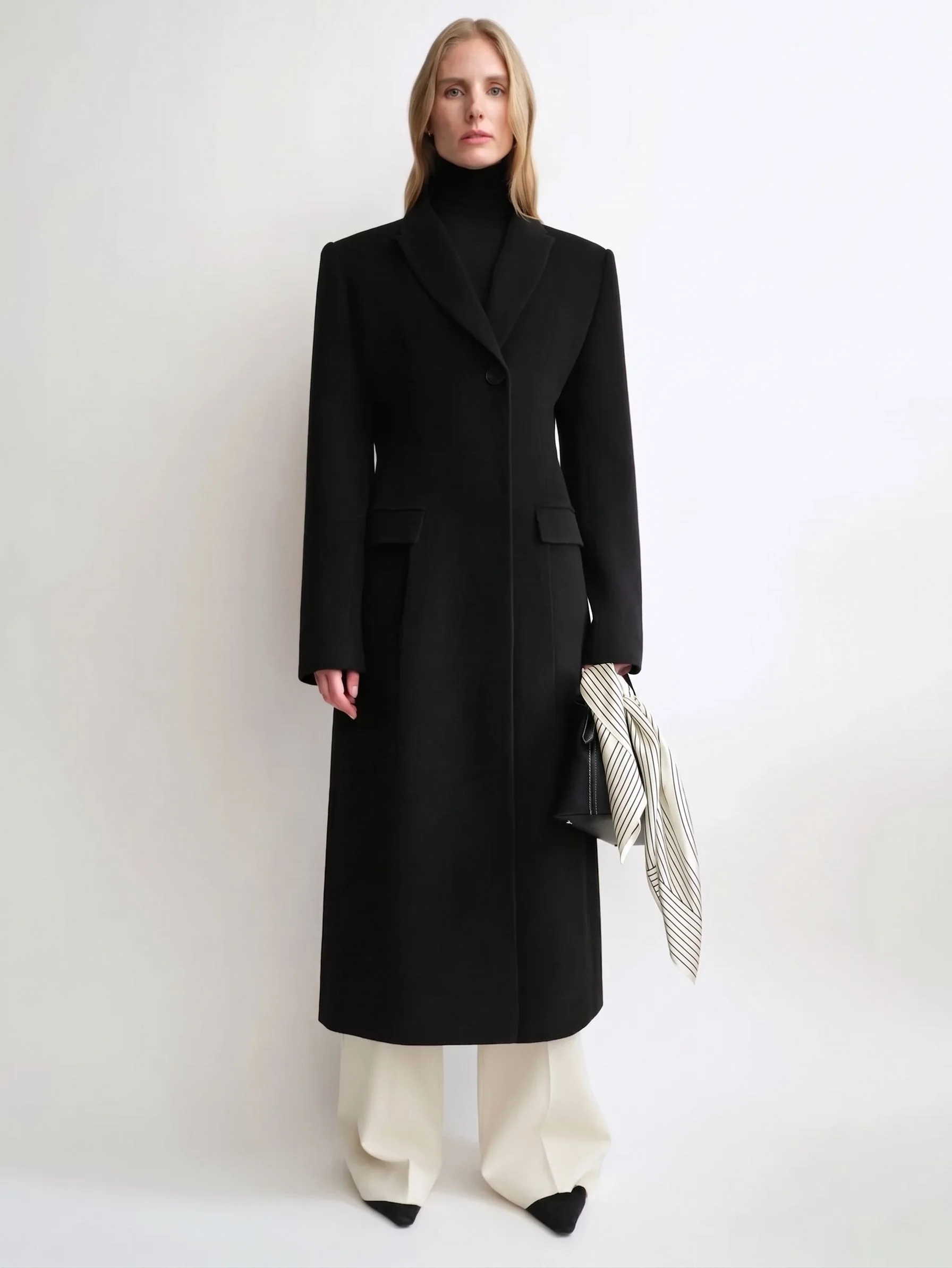 Peak Lapel Long Coat