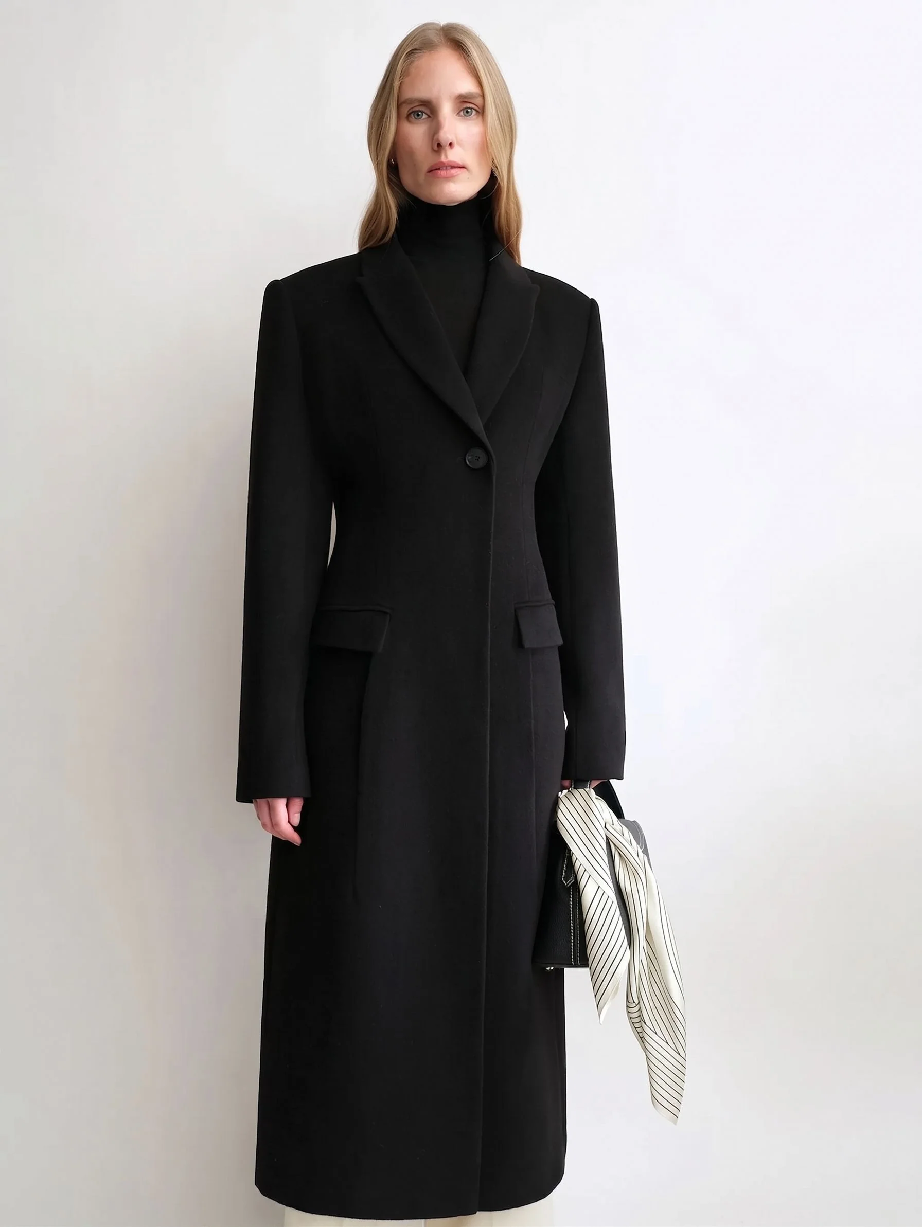 Peak Lapel Long Coat - Image 4