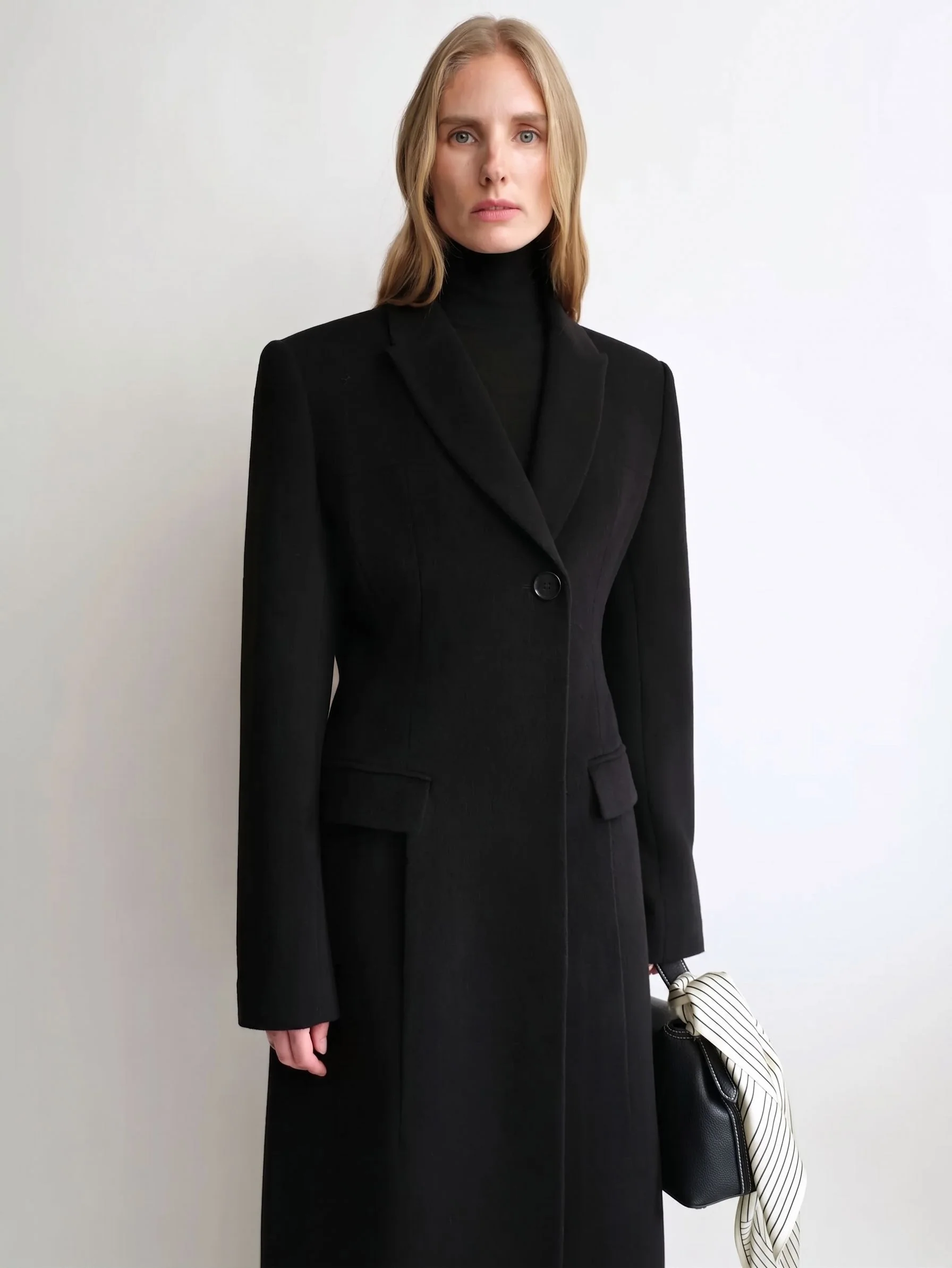 Peak Lapel Long Coat - Image 5