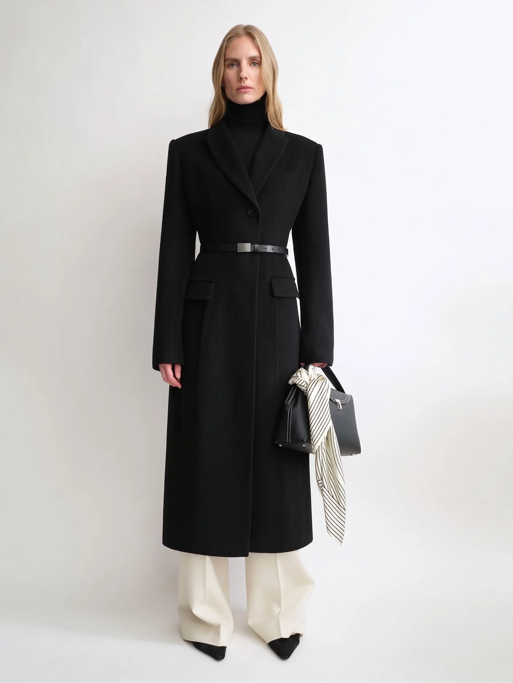 Peak Lapel Long Coat - Image 6