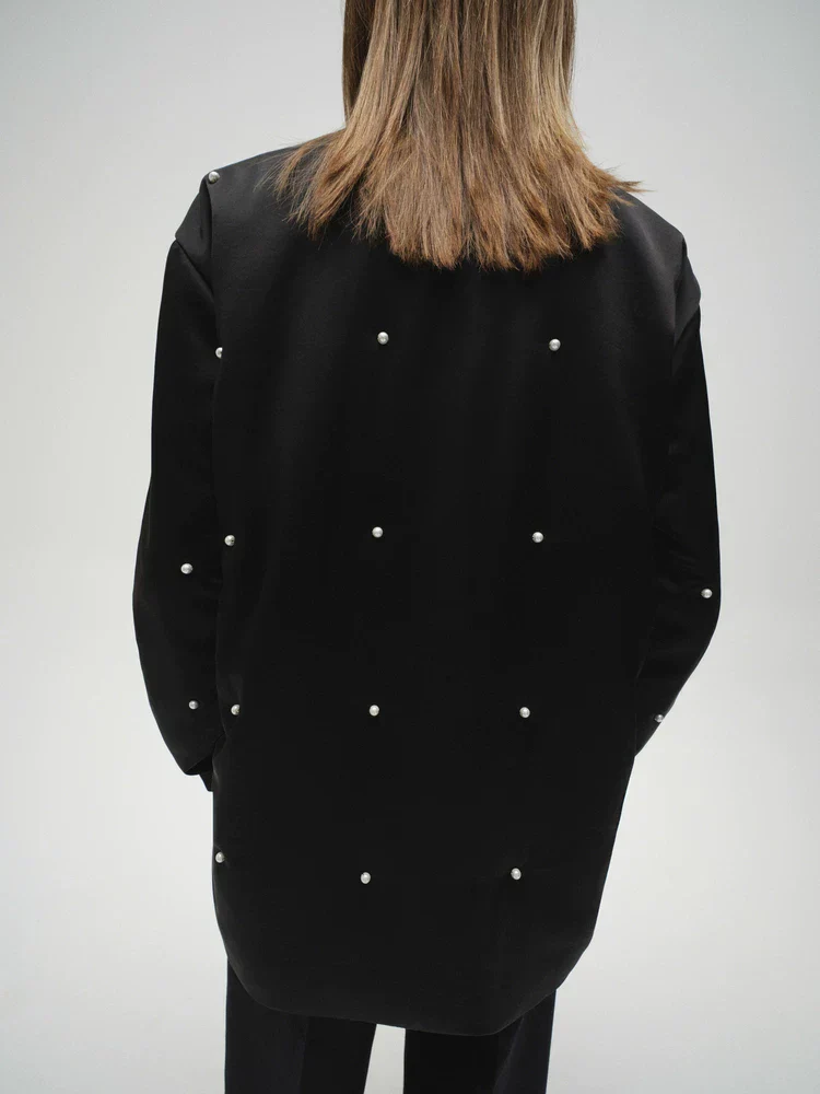 Pearl Stud Padded Jacket - Image 2
