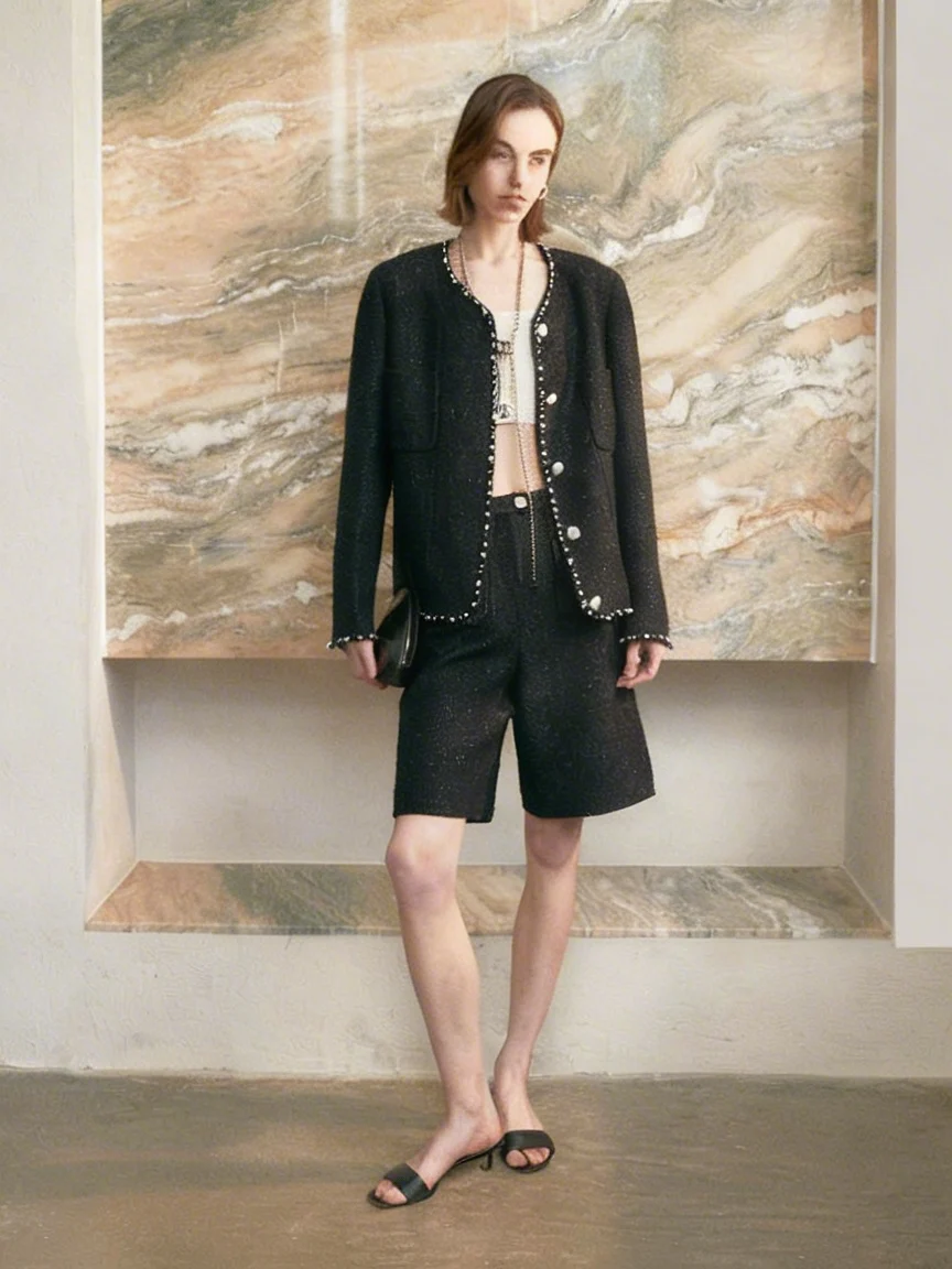 Pearl-Trim Tweed Jacket - Image 2
