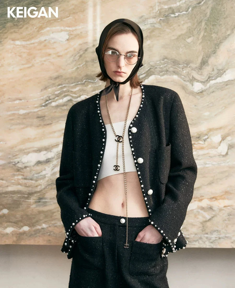 Pearl-Trim Tweed Jacket - Image 5