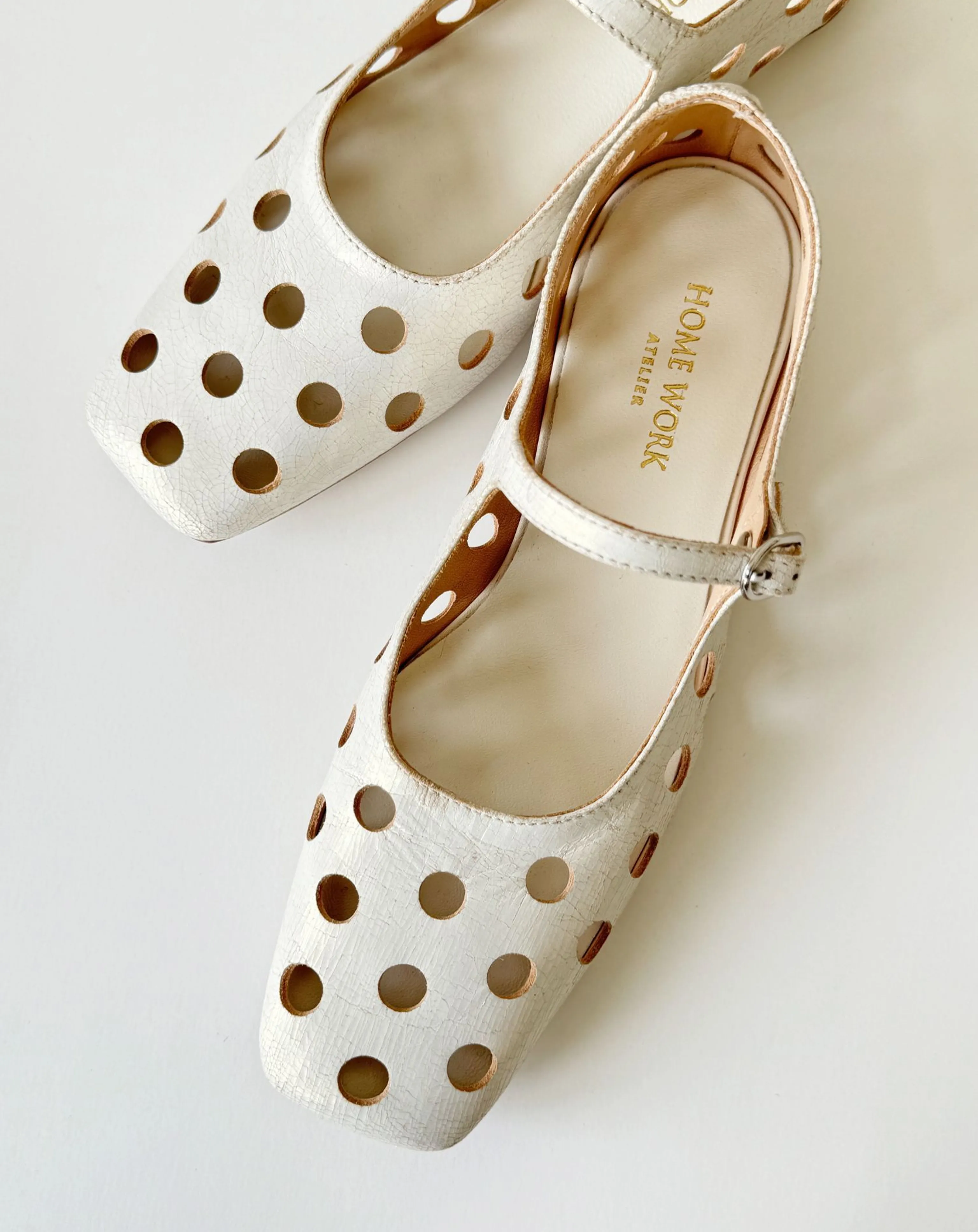Pearl White Mary Jane Flats