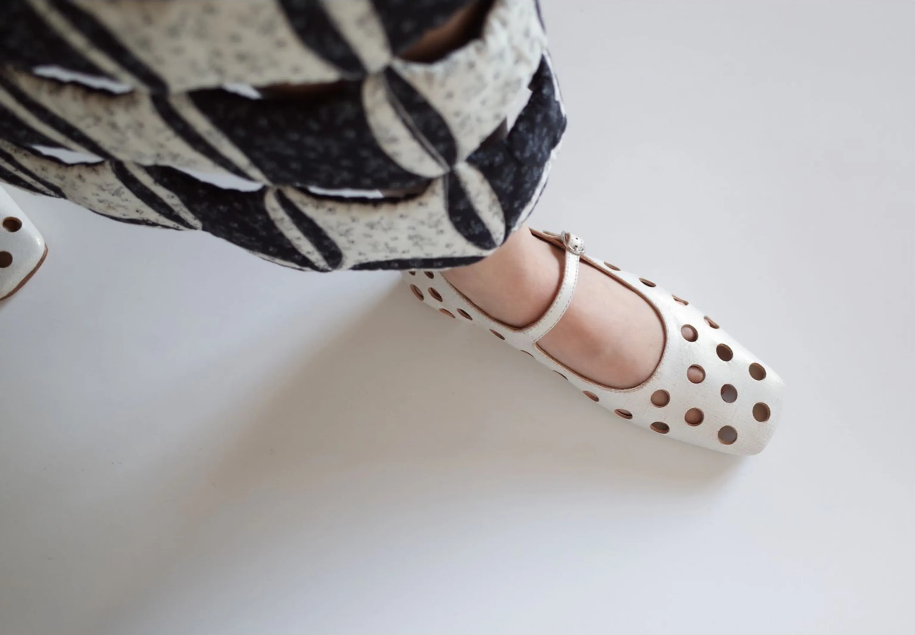 Pearl White Mary Jane Flats - Image 3