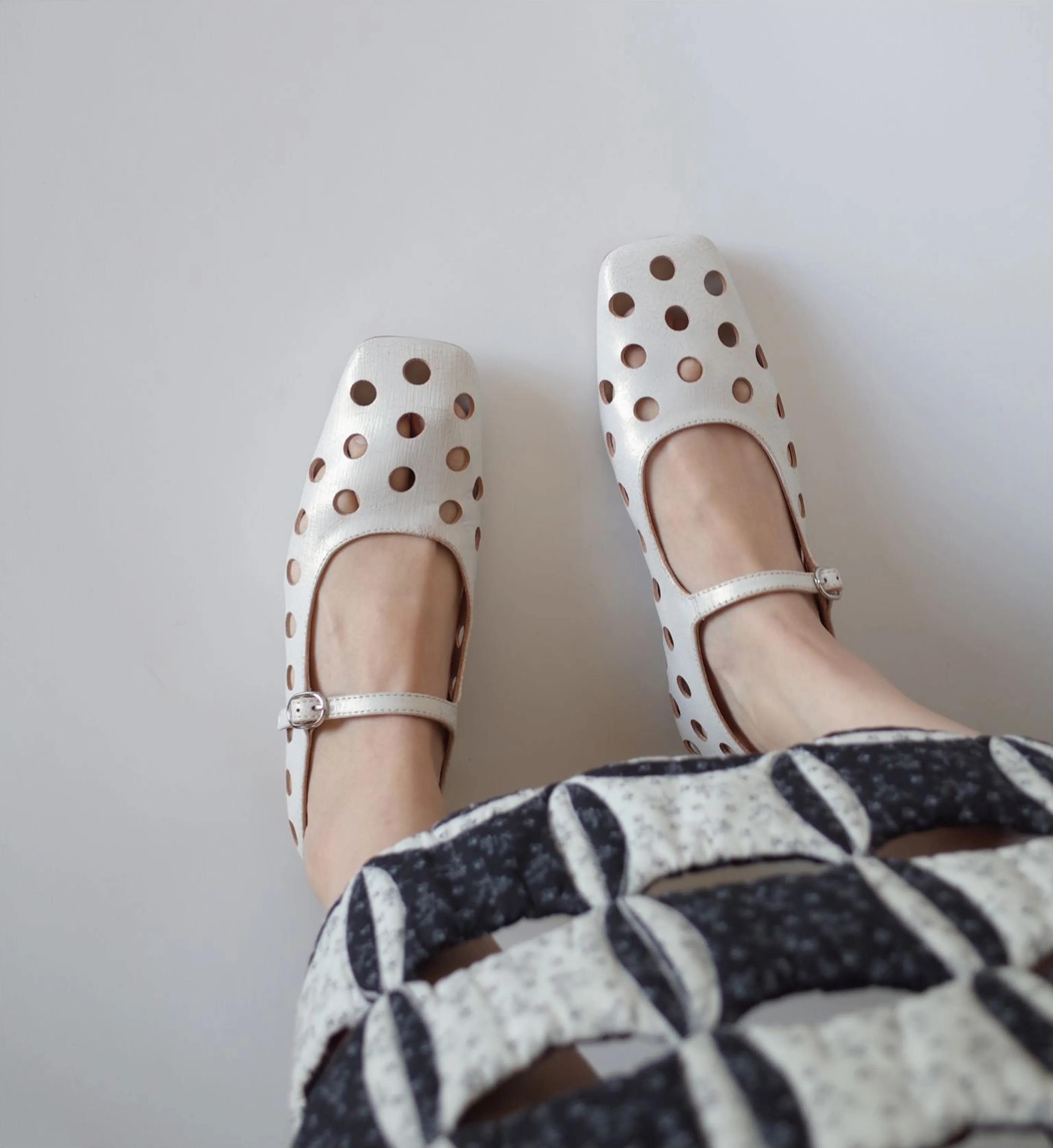 Pearl White Mary Jane Flats - Image 4