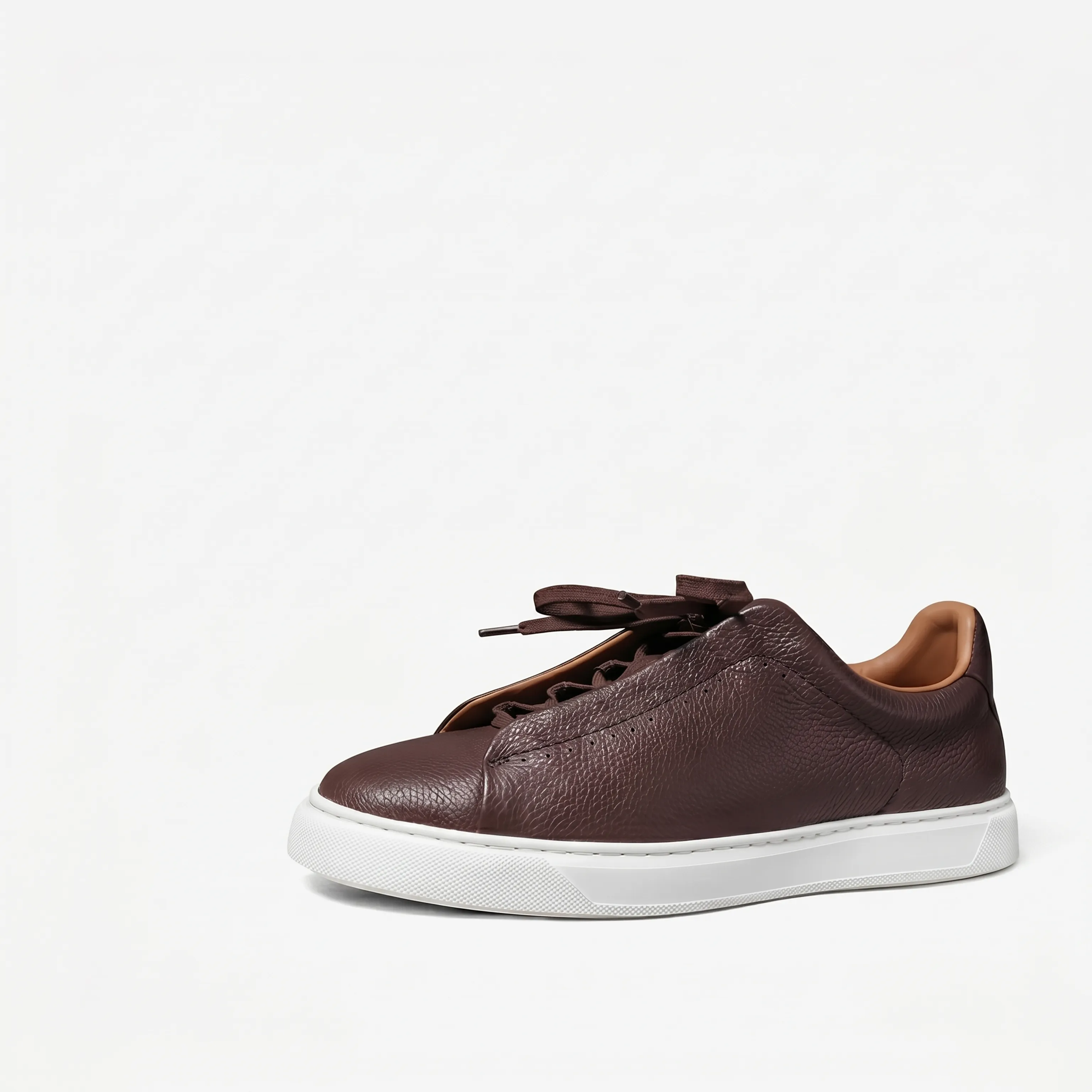 Pebbled Calf Leather Low-Top Sneaker