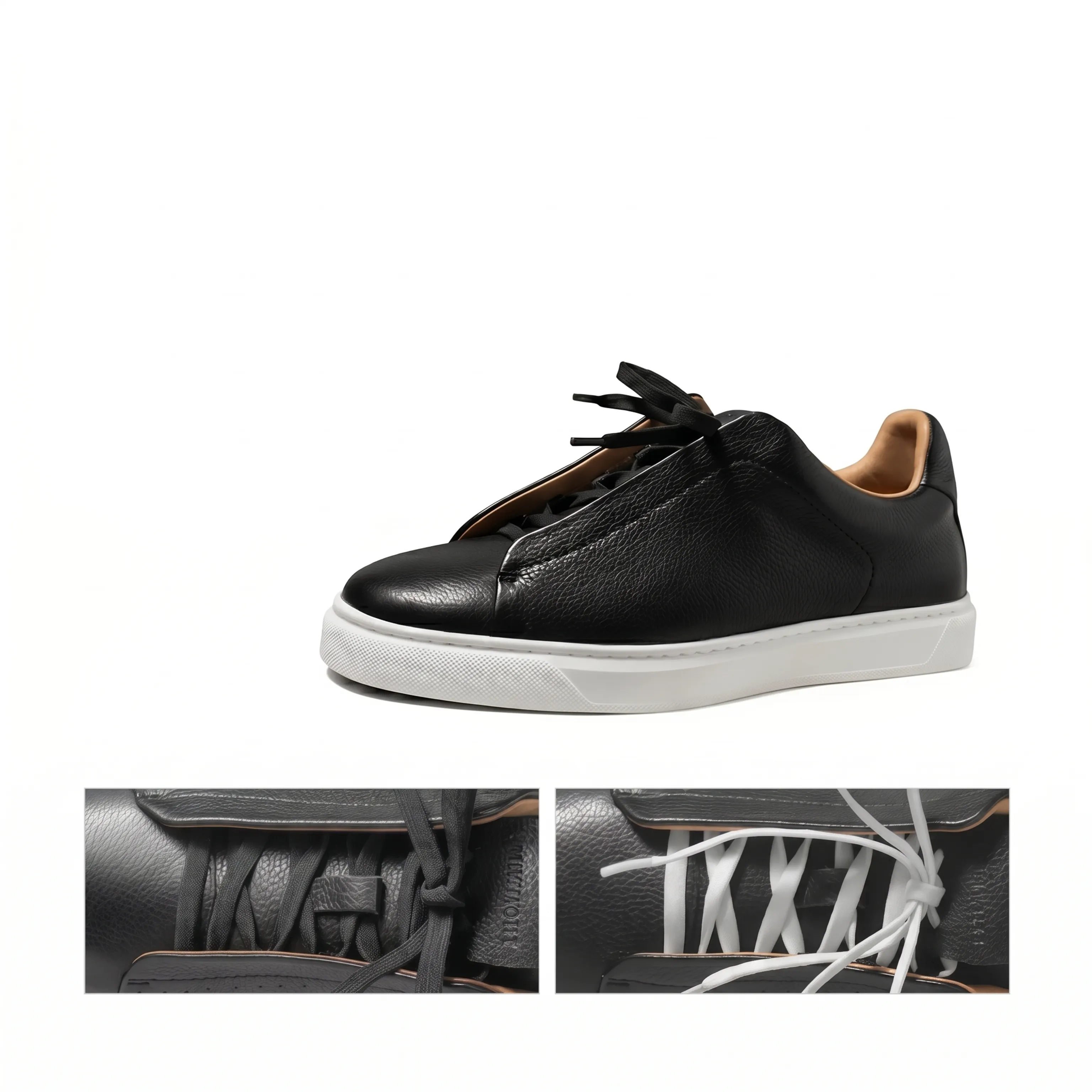 Pebbled Calf Leather Low-Top Sneaker - Image 7