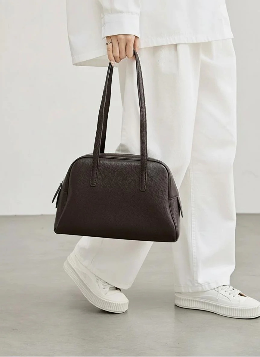 Pebbled Cowhide Bowler Shoulder Bag - Image 2