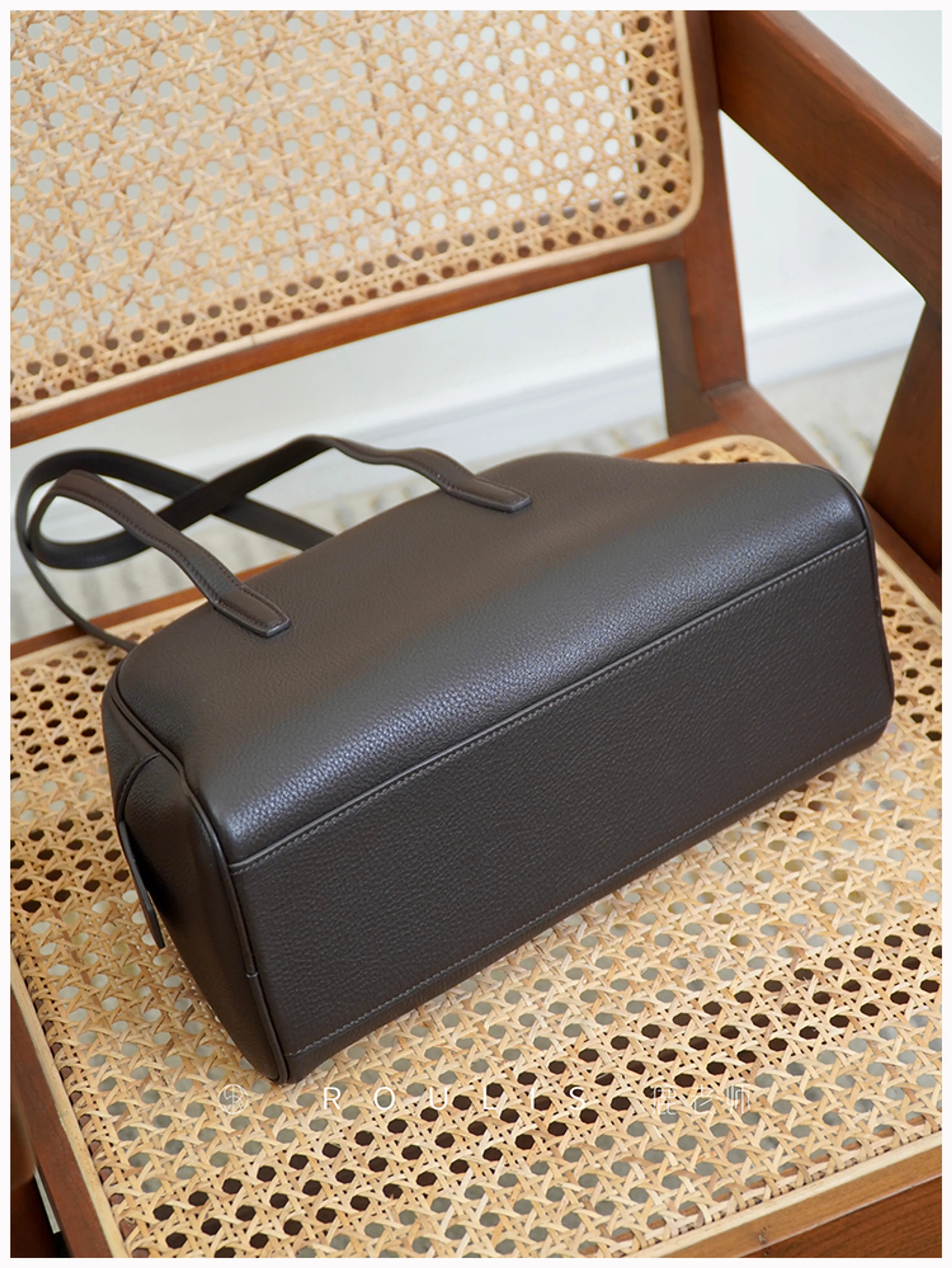 Pebbled Cowhide Bowler Shoulder Bag - Image 7