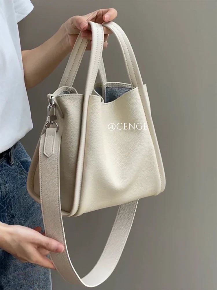 Pebbled Cowhide Bucket Bag - Image 8