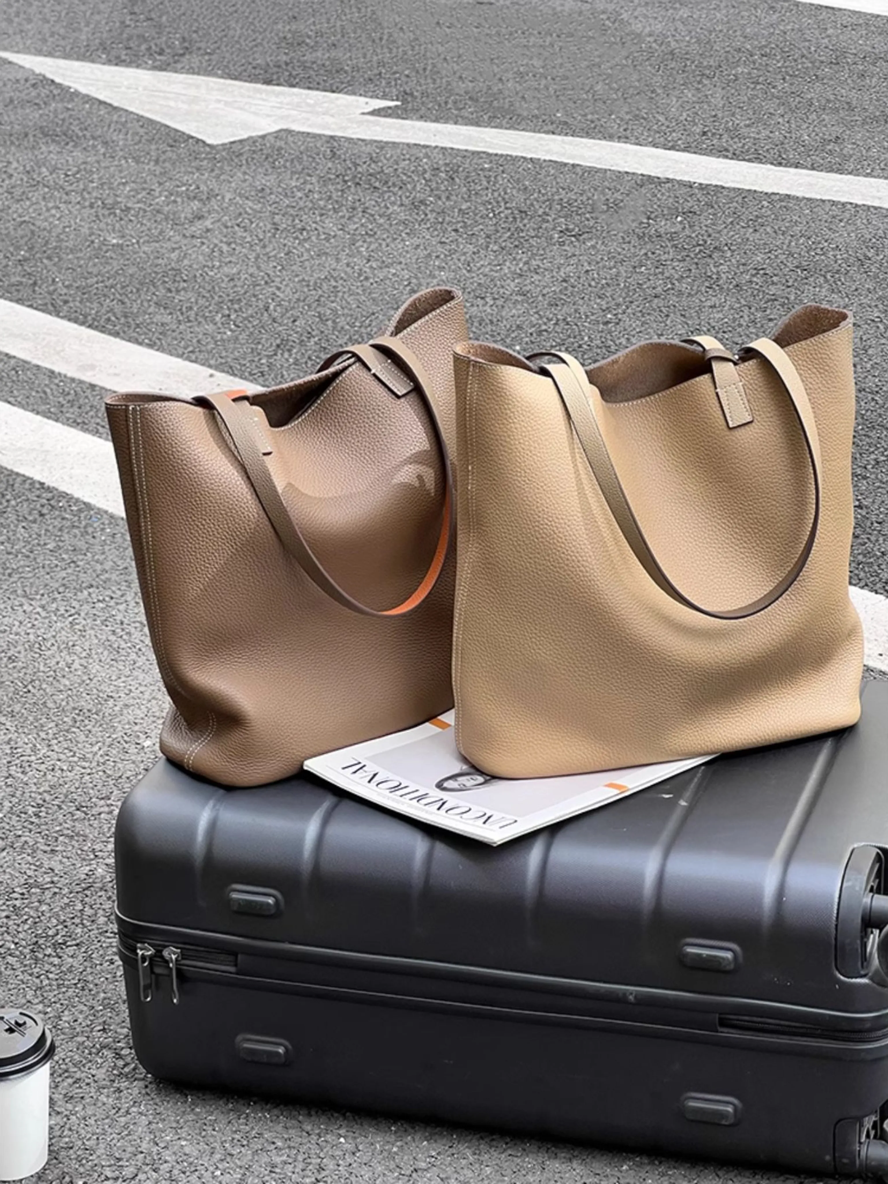 Pebbled Cowhide Tote