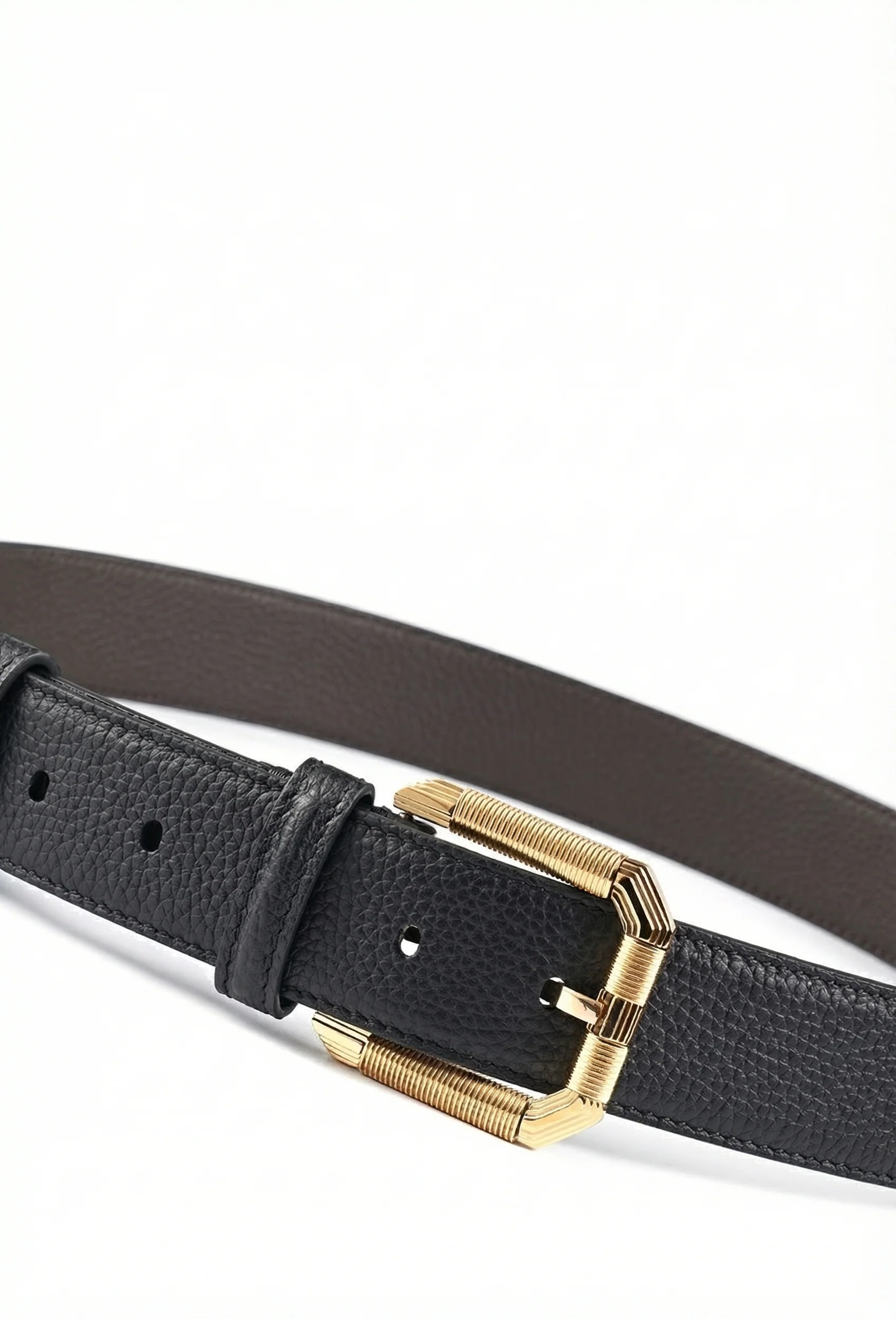 Pebbled Leather Belt 3.5 cm - Image 2