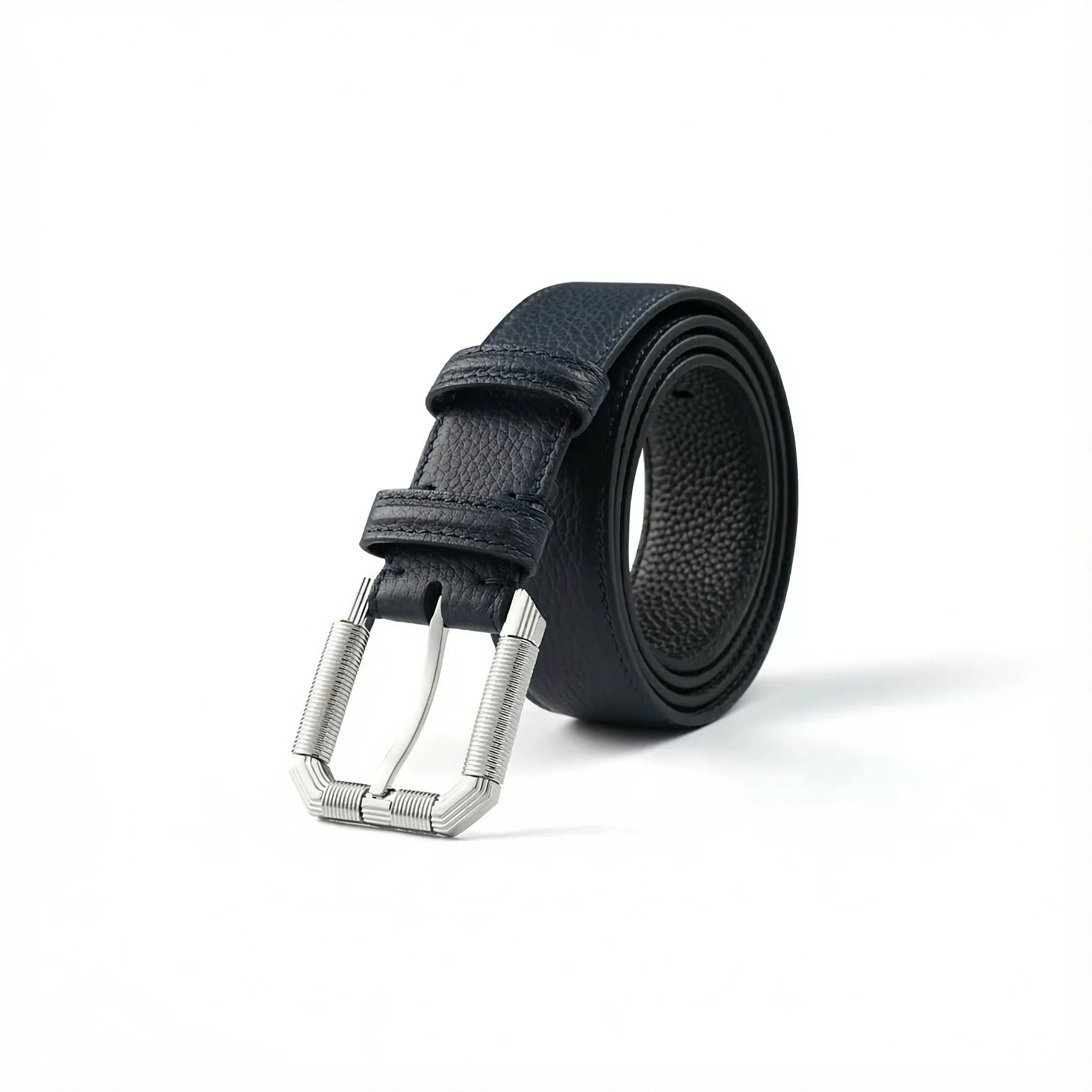 Pebbled Leather Belt 3.5 cm - Image 4